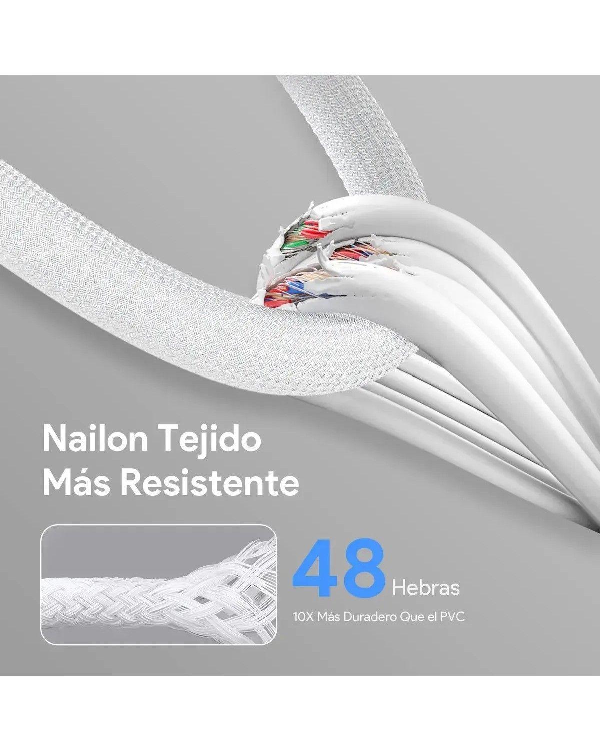 Cable Tipo C 3A 1M con Turbo Carga Rapida y Datos Transferencia Blanco-3