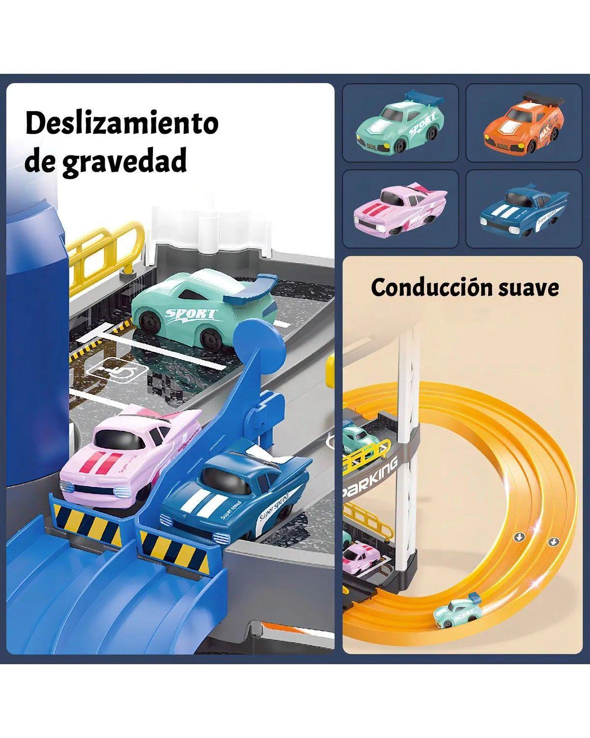 Pista Autos Bighouse 3 Niveles Juguete Armable Multicolor Con 2 Autos-2