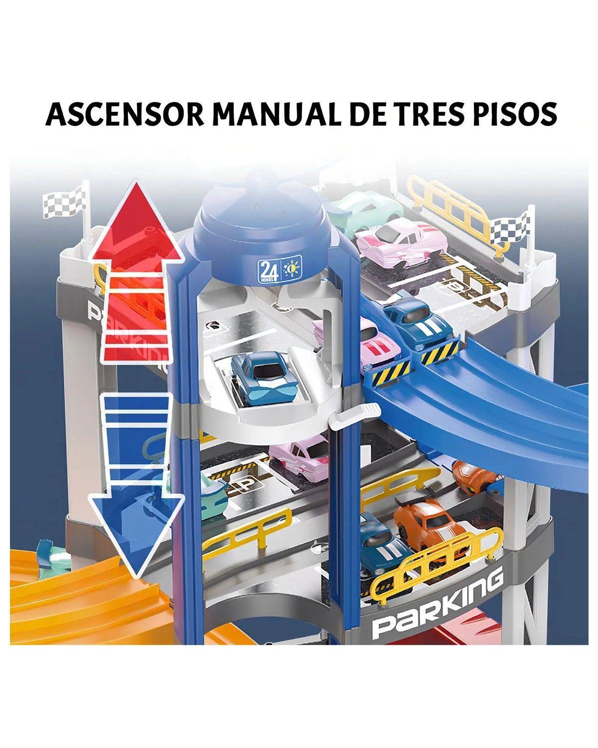 Pista Autos Bighouse 3 Niveles Juguete Armable Multicolor Con 2 Autos-3