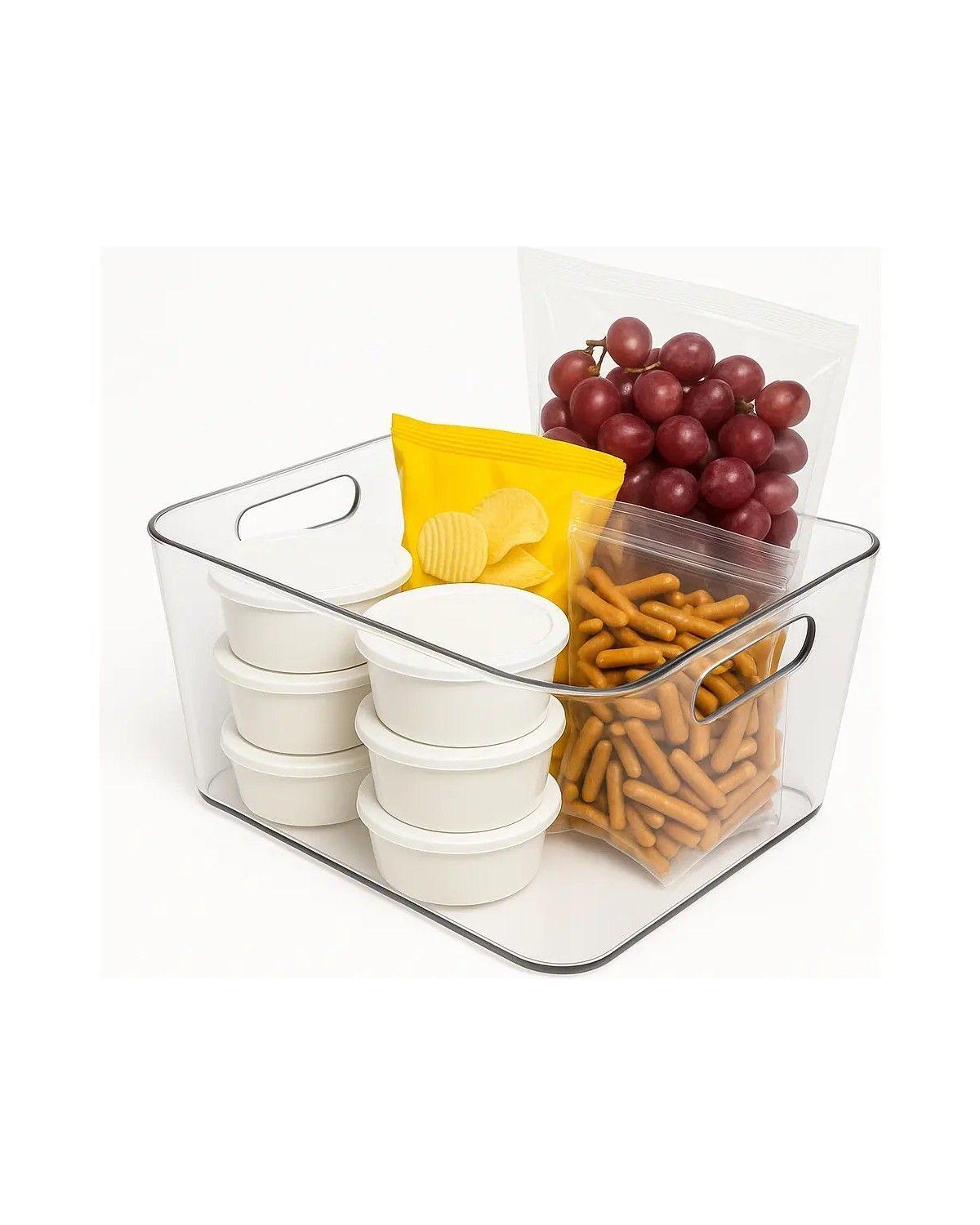 Organizador para Refrigerador de Acrílico Transparente, Pack de 4-0
