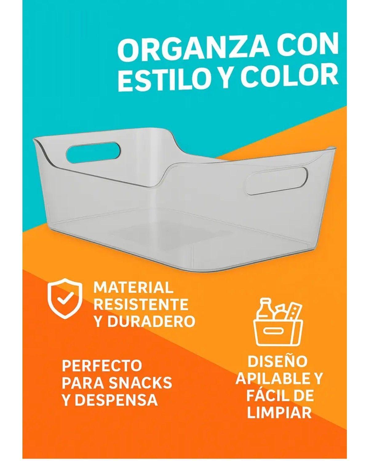 Organizador para Refrigerador de Acrílico Transparente, Pack de 4-3