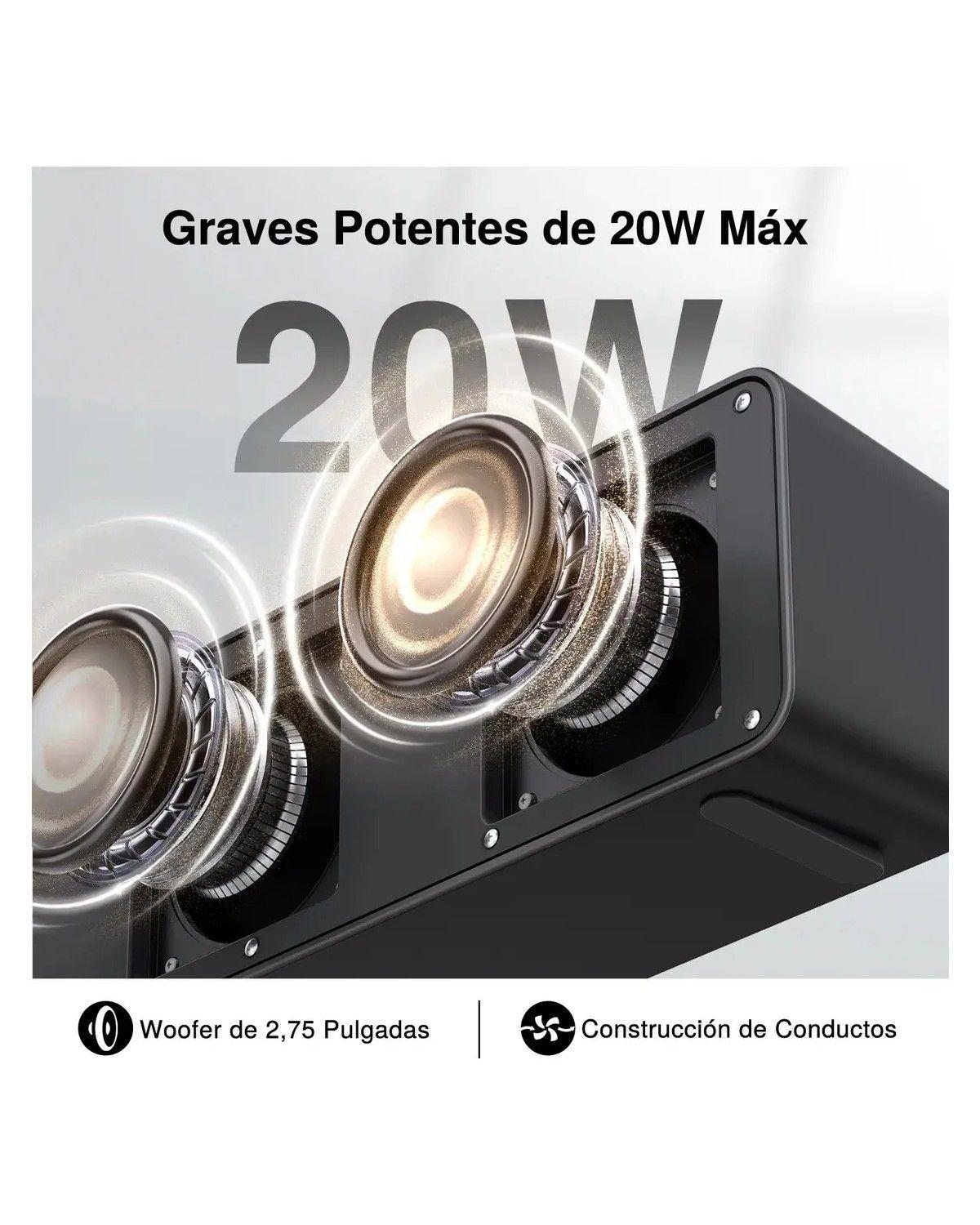 Bocina Bluetooth 20w Potente Con Bajos Profundos, Altavoz Inalámbrico Con Tubo Guía Dsp Usb Tf Aux S-2