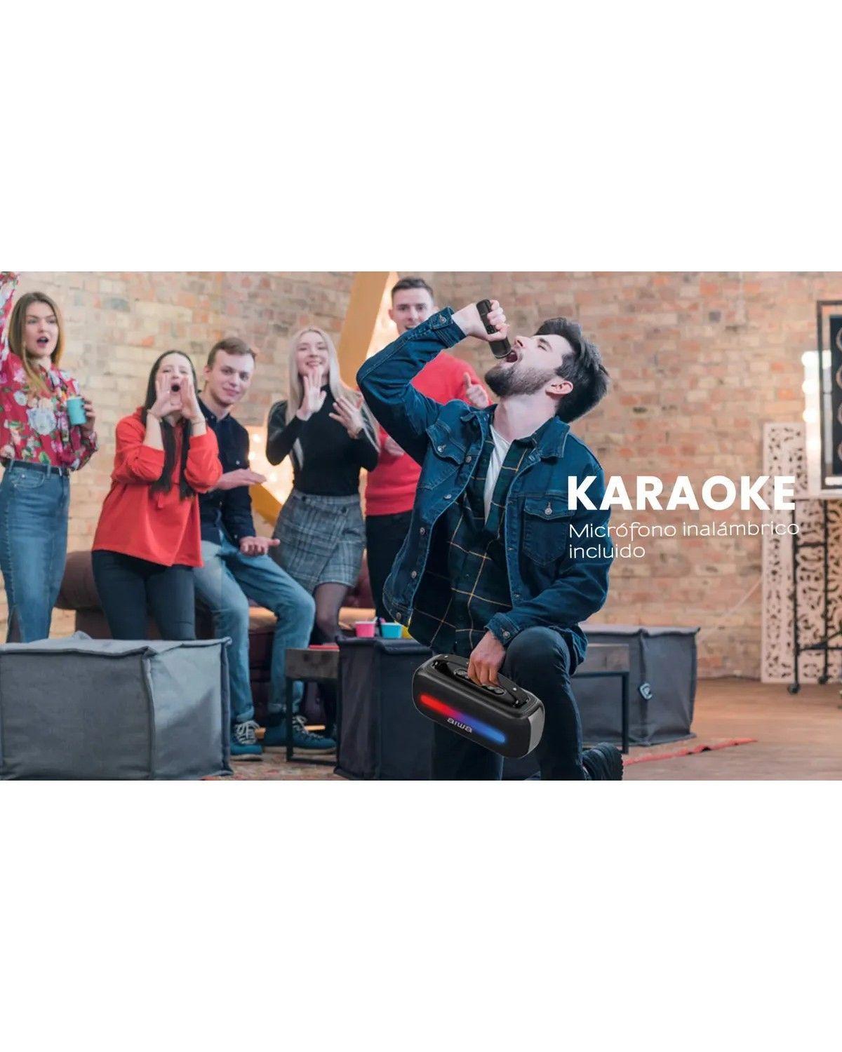 Parlante Bluetooth Portátil Con Karaoke Negro-2