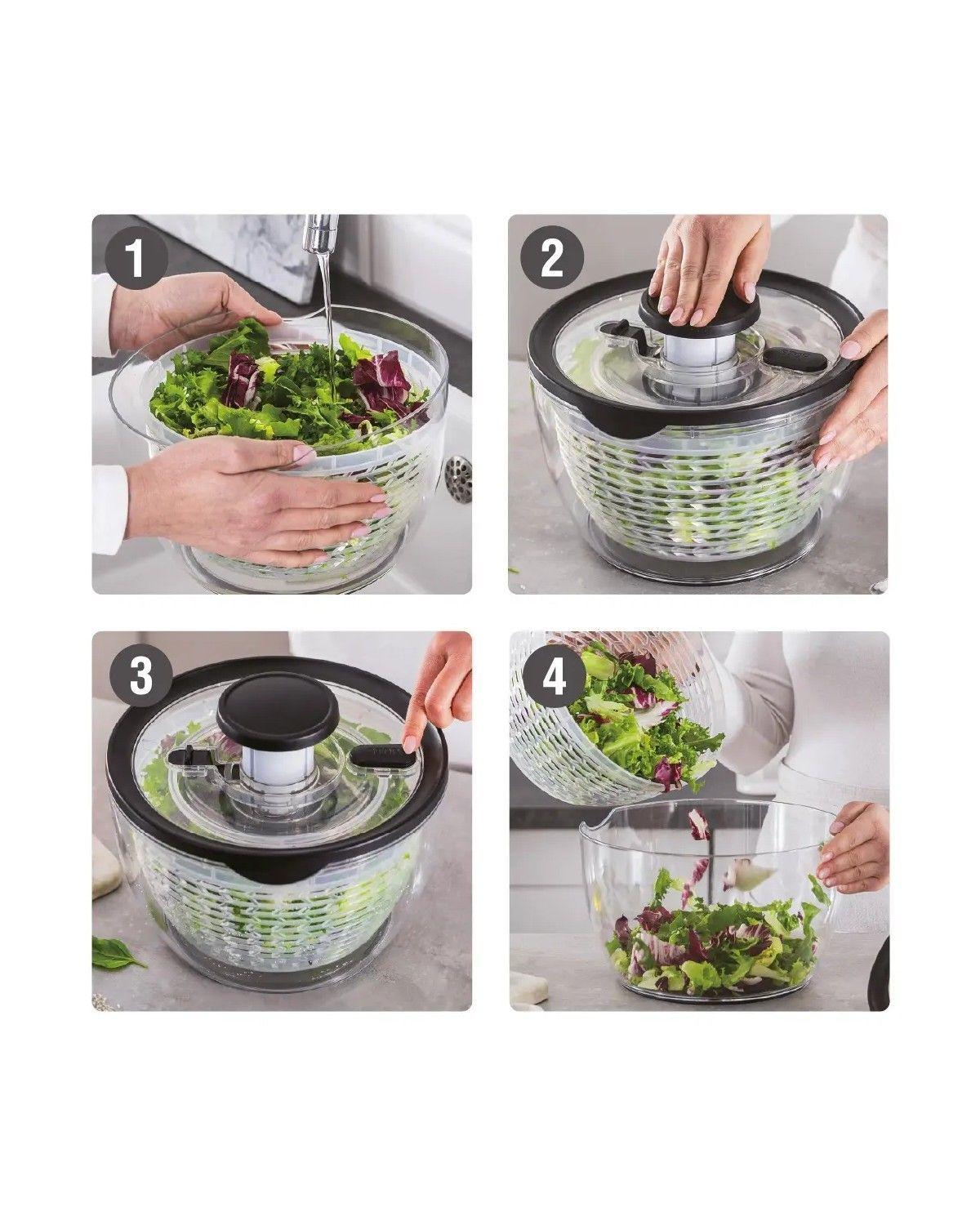 Centrifuga Escurridor Ensaladas 5L Plástico Negro-3