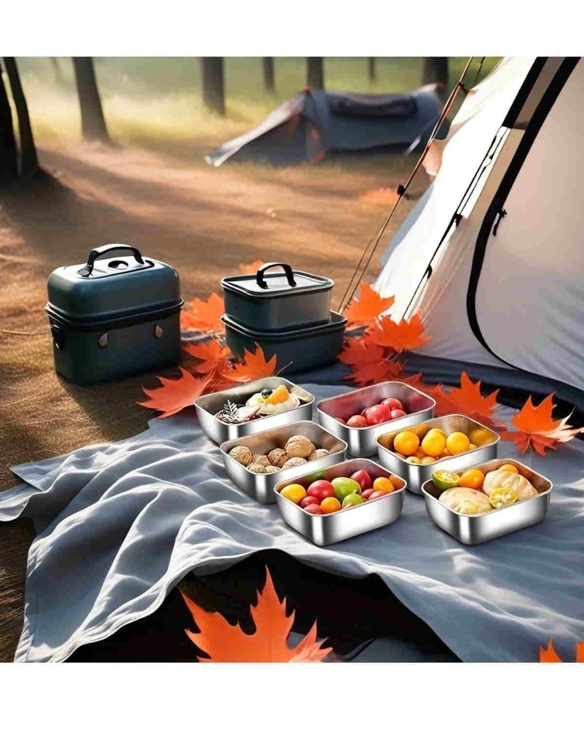 Recipientes Herméticos De Acero Inoxidable Para Cocina 6pzs Plata-2