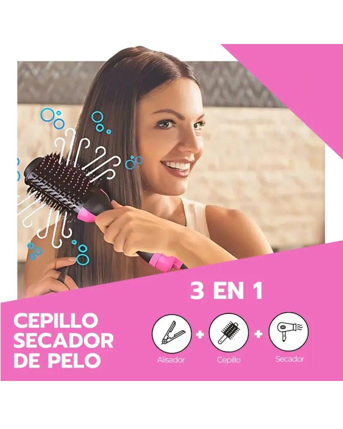 Cepillo Peine Secador Pelo Alisador Eléctrico 3 En 1-2
