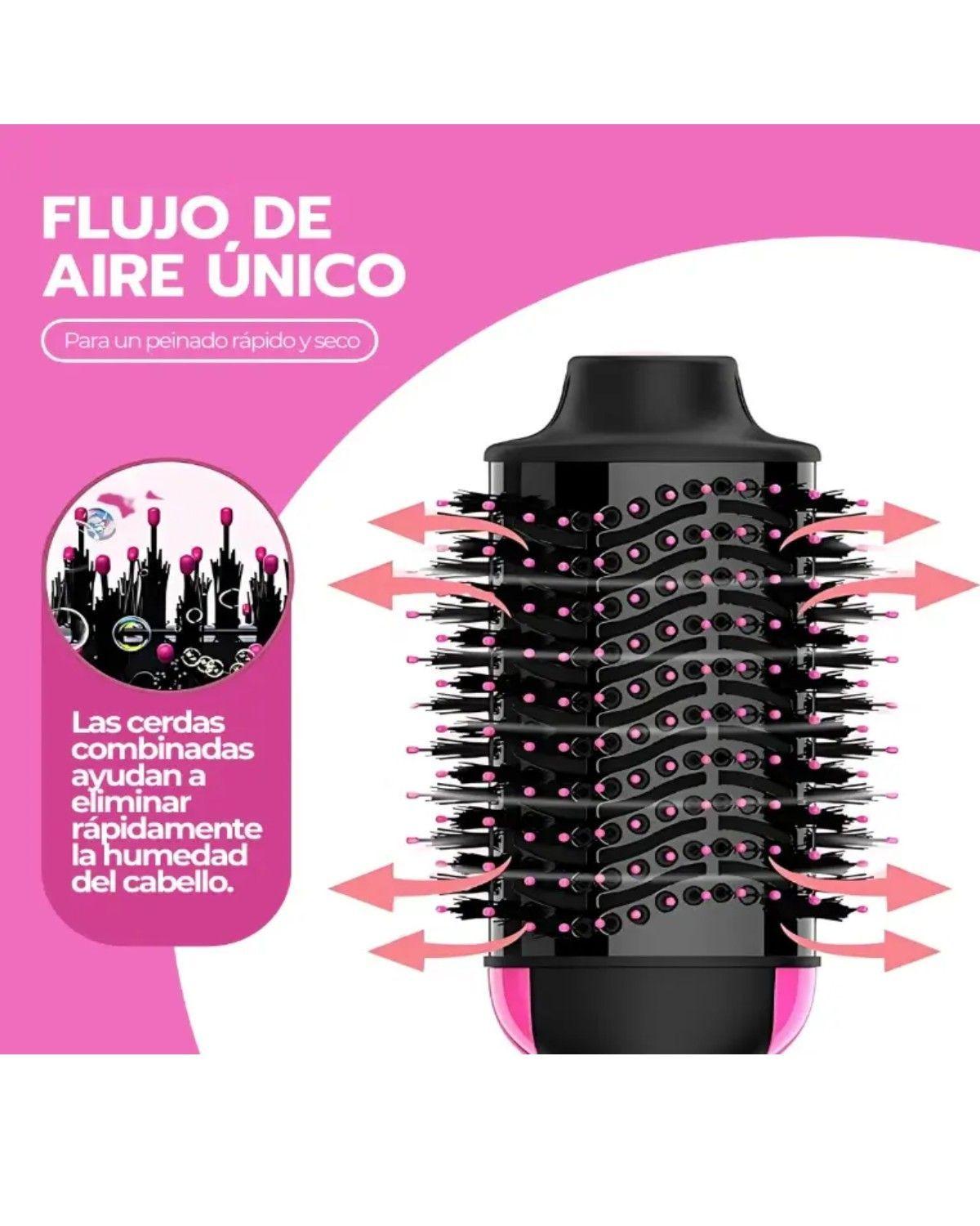 Cepillo Peine Secador Pelo Alisador Eléctrico 3 En 1-3