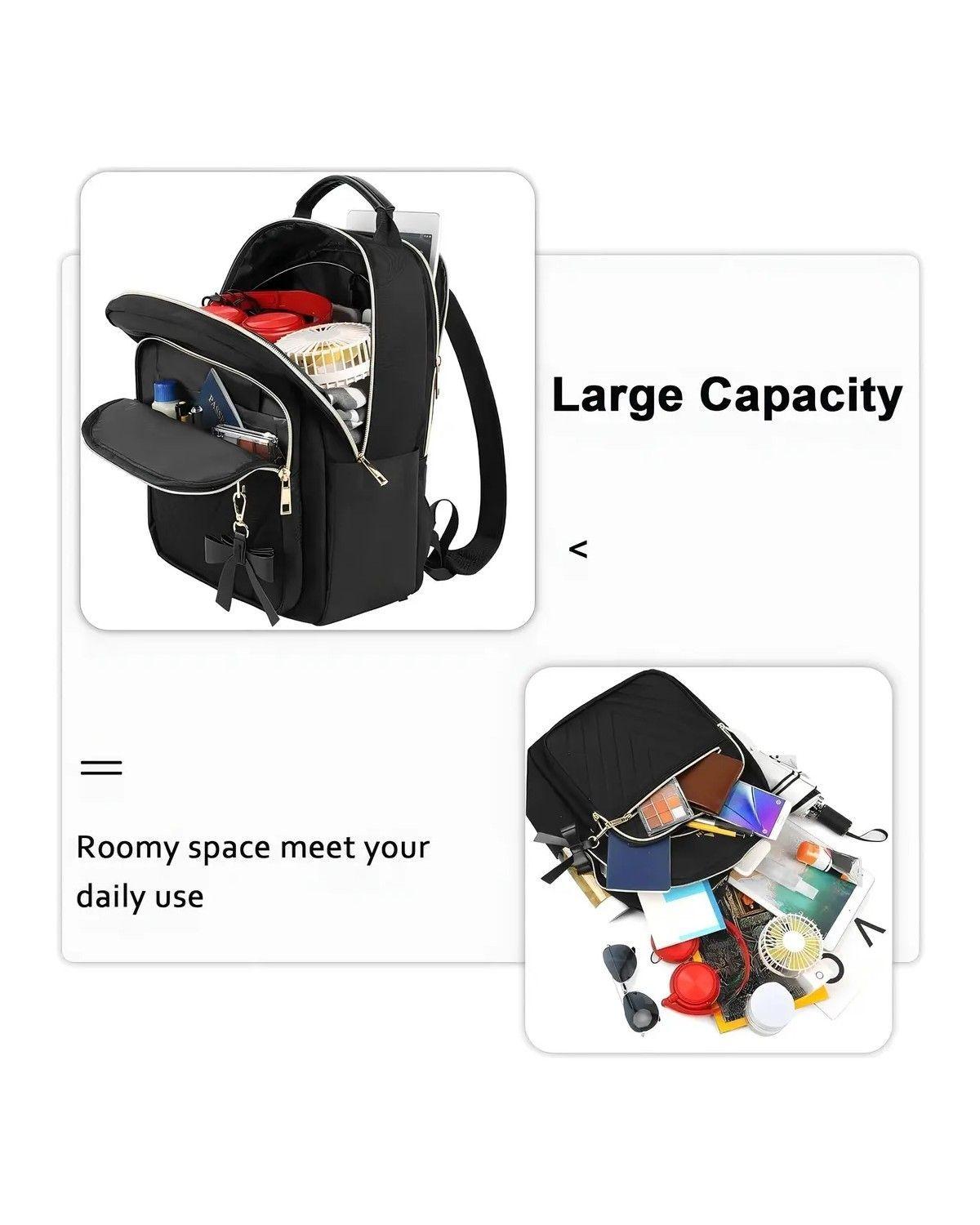 Mochila De Mujer, Mochilas Dama, Mochila Escolar Negra, Mochila De Moda, Impermeable Y Antirrobo-3