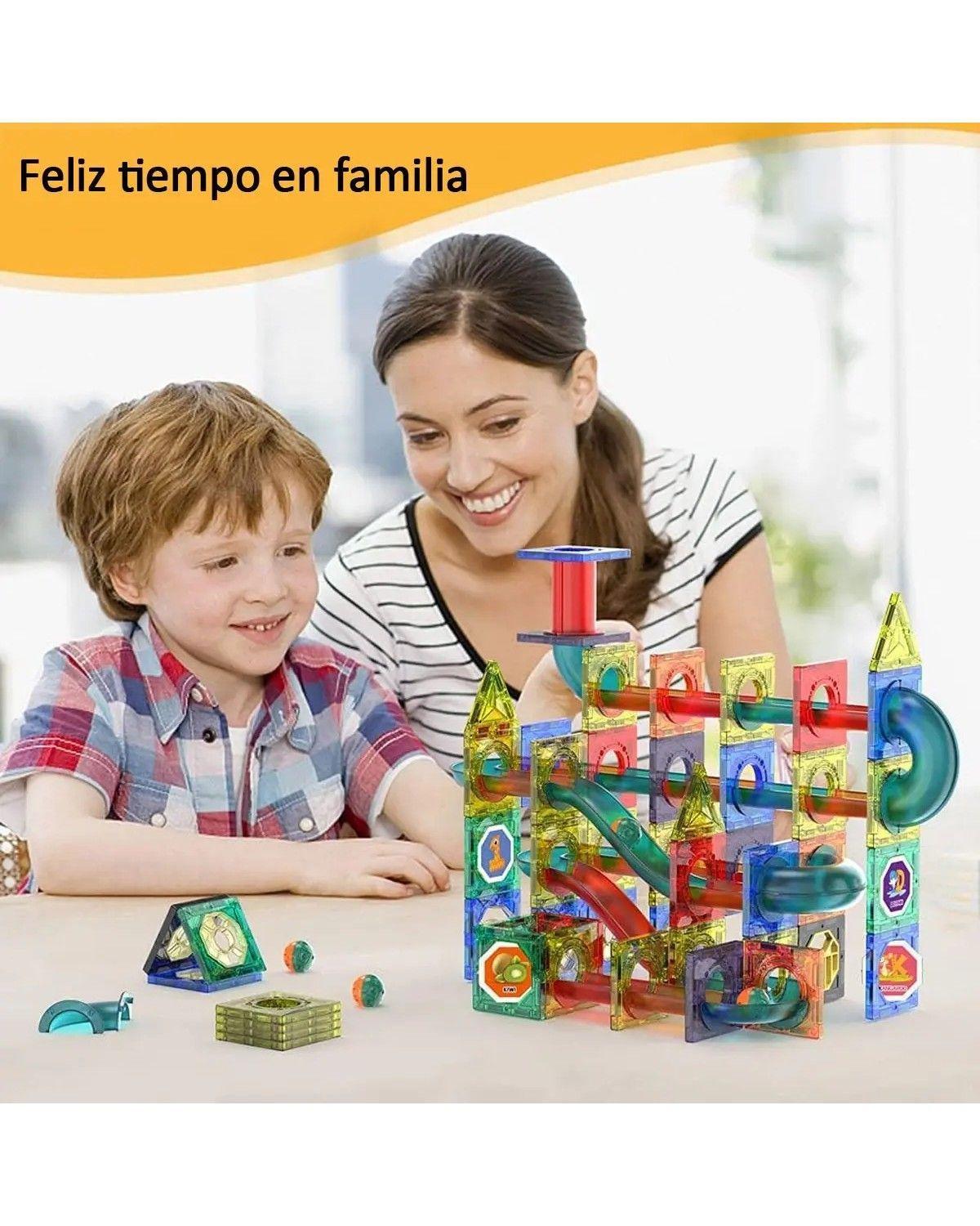 Pista De Bolitas Juego De Encaje Y Bloques Magnéticos 105pcs-2
