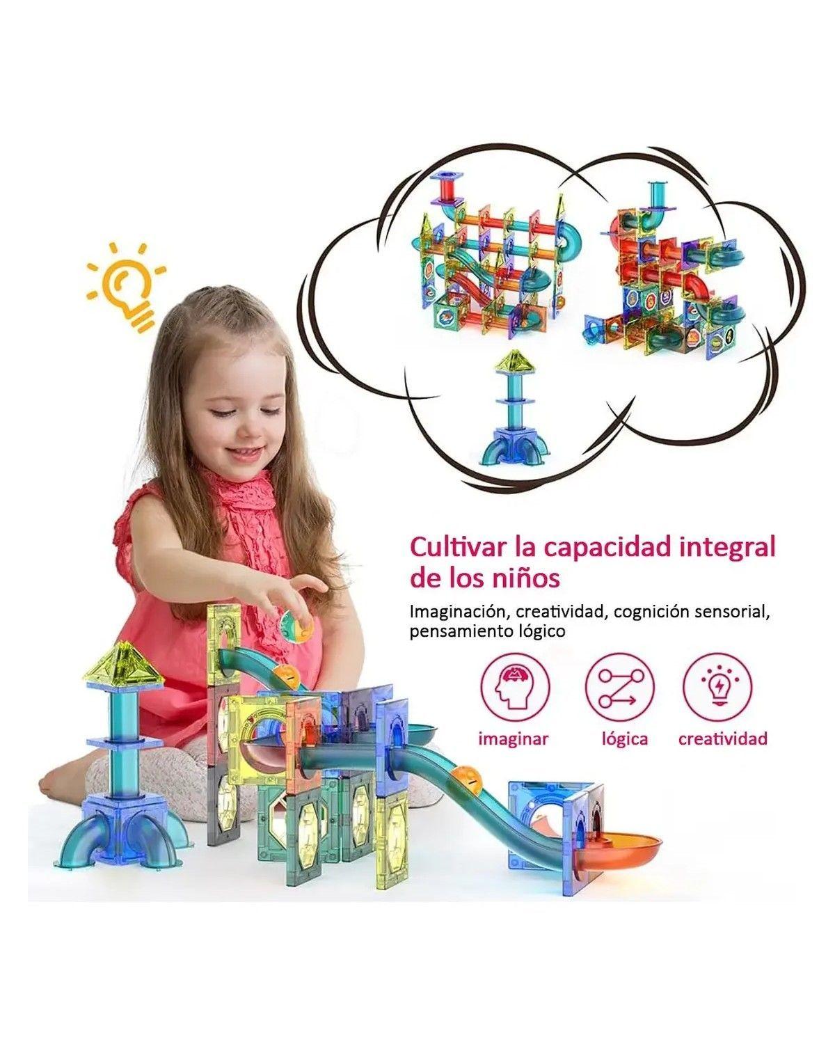 Pista De Bolitas Juego De Encaje Y Bloques Magnéticos 105pcs-3