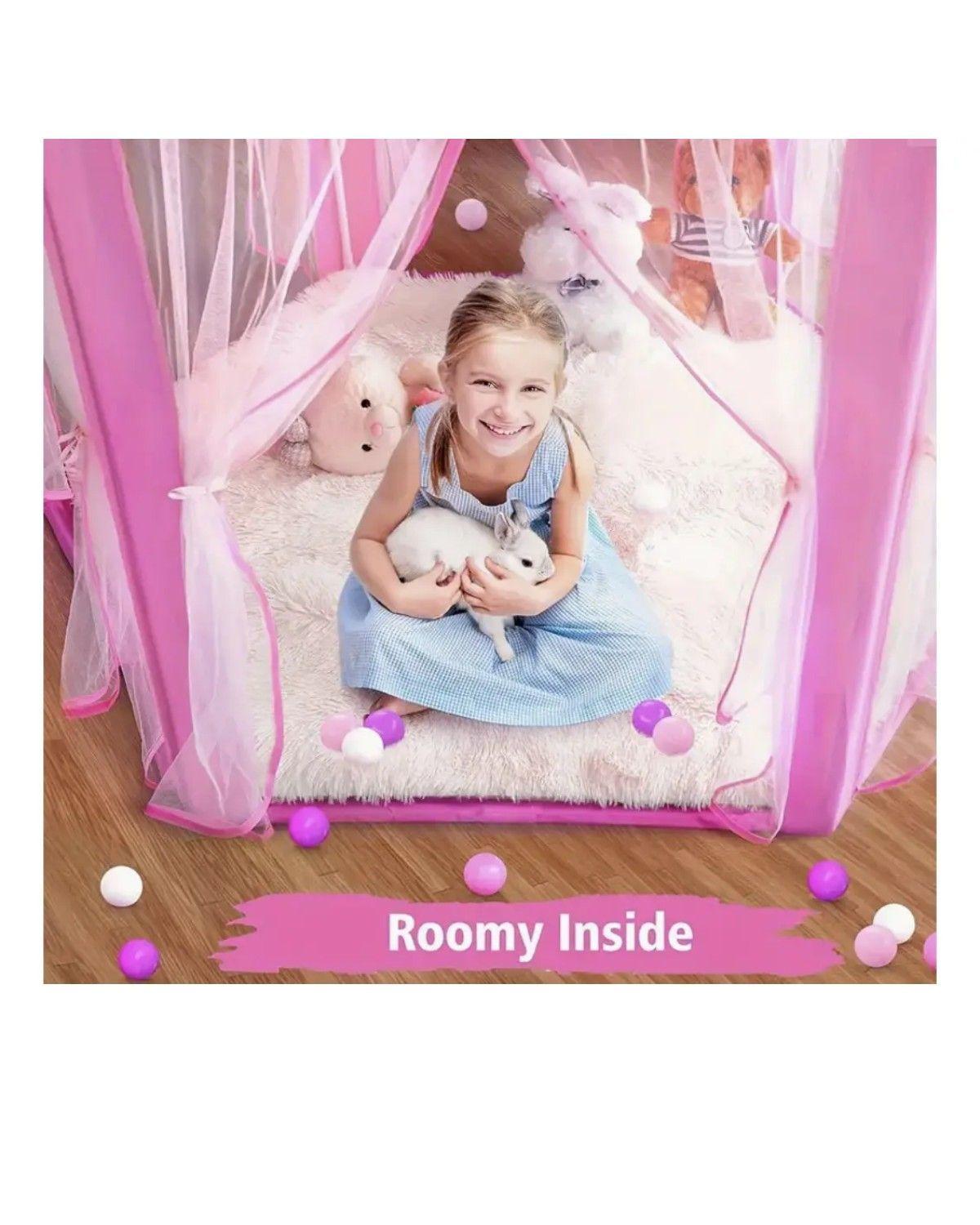 Carpa Infantil Castillo De Princesa Tienda De Juegos Rosa-3