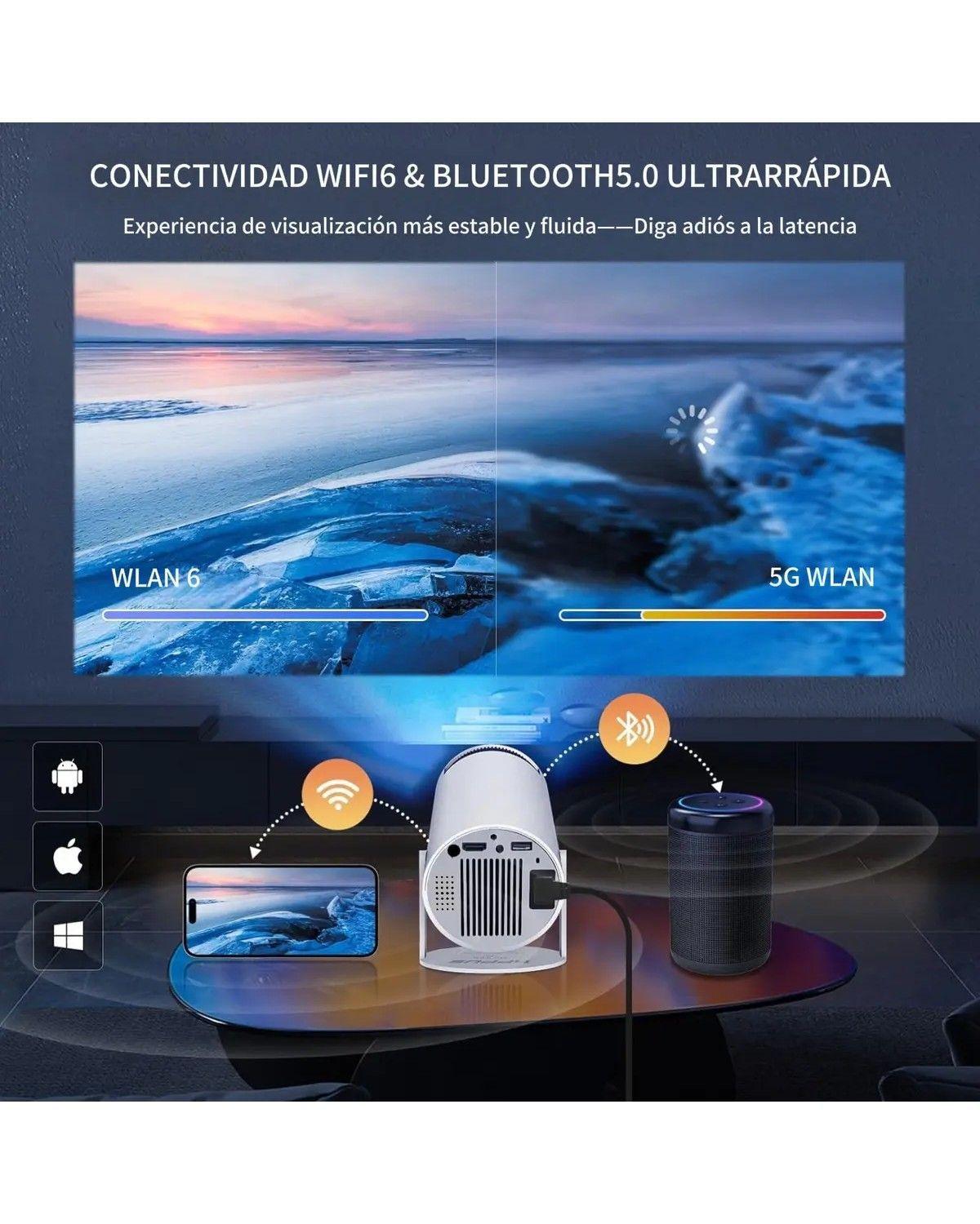 Proyector Portátil Led 4k Hd Android 11 Wifi 6 Bluetooth 5.0 Cine En Casa Smart Proyección-2