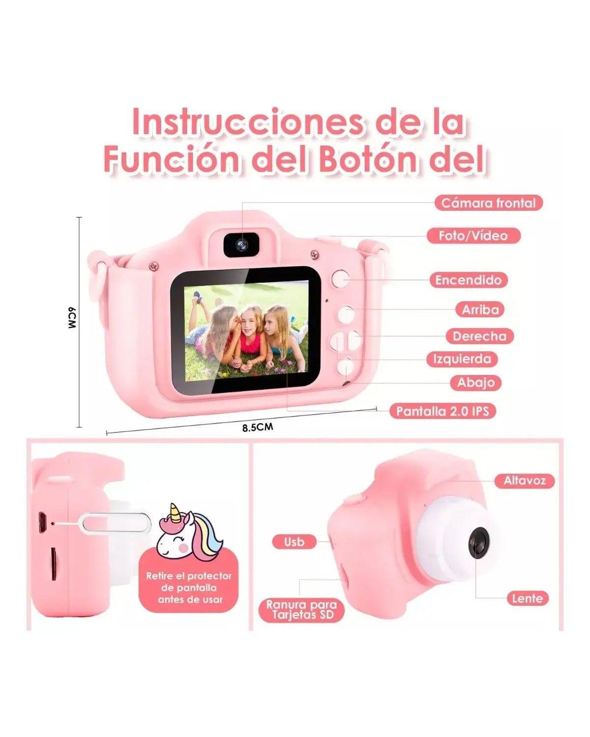 Mini Cámara Fotográfica Digital Niño 1080p Con Funda Y 32 Gb-2