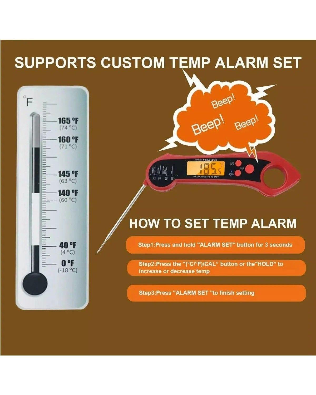 Termómetro Digital De Carne De Doble Sonda Con Alarma-3