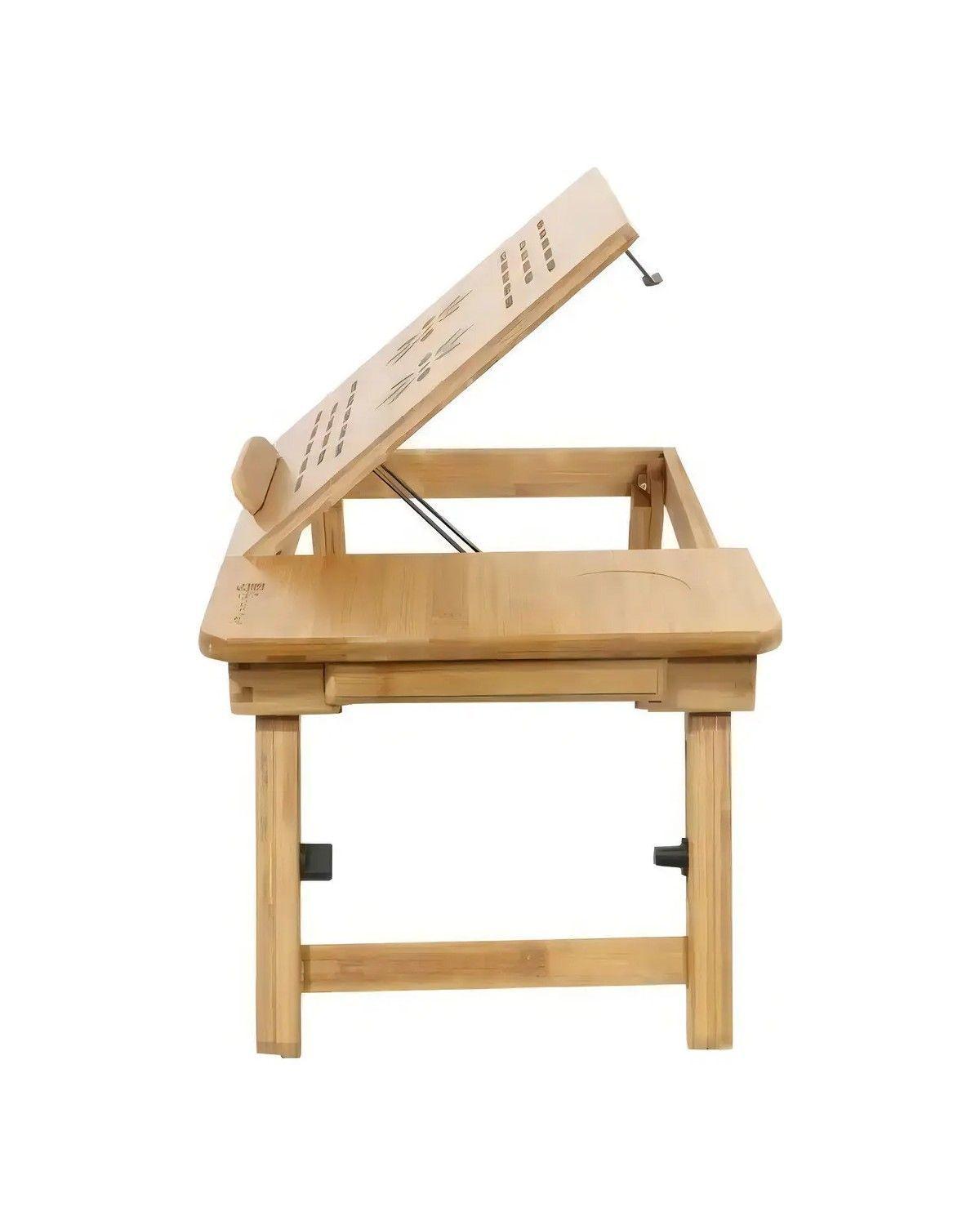 Mesa Plegable Notebook 17'' Bambú Antideslizante Marrón Claro-1