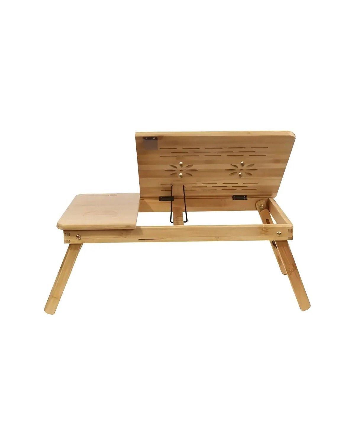 Mesa Plegable Notebook 17'' Bambú Antideslizante Marrón Claro-3