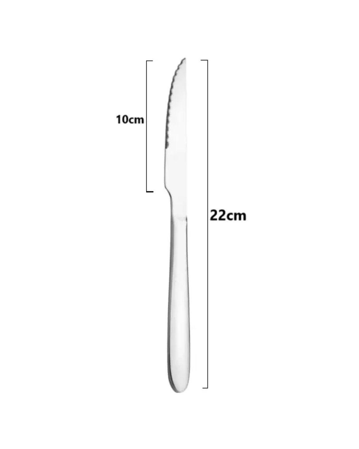Pack X6 Cuchillos De Mesa Acero Inoxidable Cuchillo Cocina Color Plateado-3