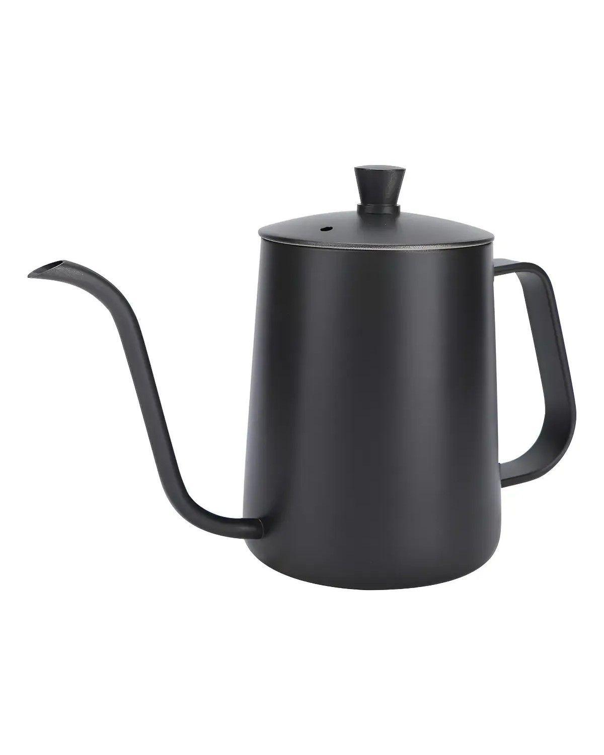 Tetera Cuello De Cisne De Acero Inoxidable Negro 600ml-0