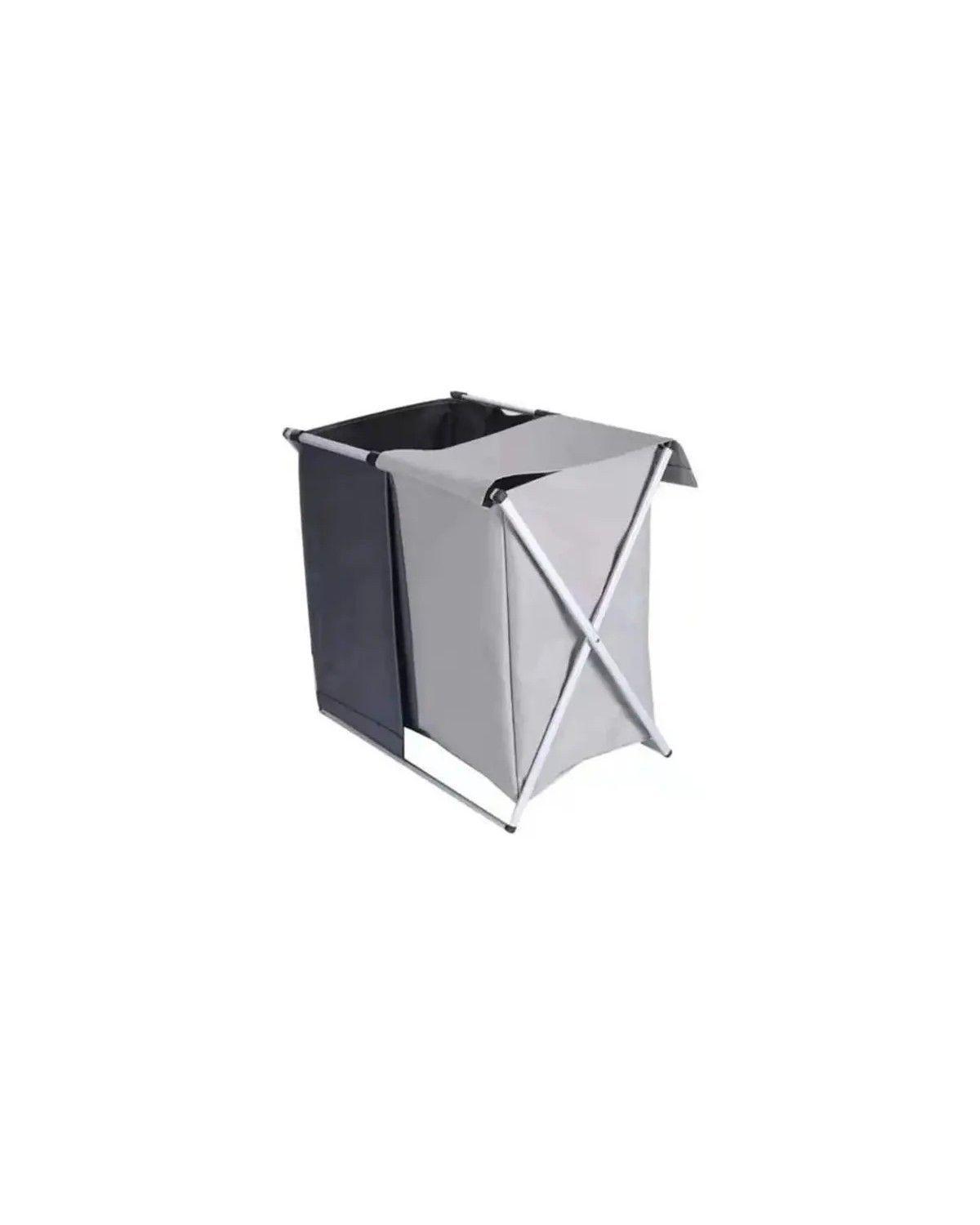 Cesta Ropa Sucia Doble Plegable Canasto Tela Diseño Practico-1