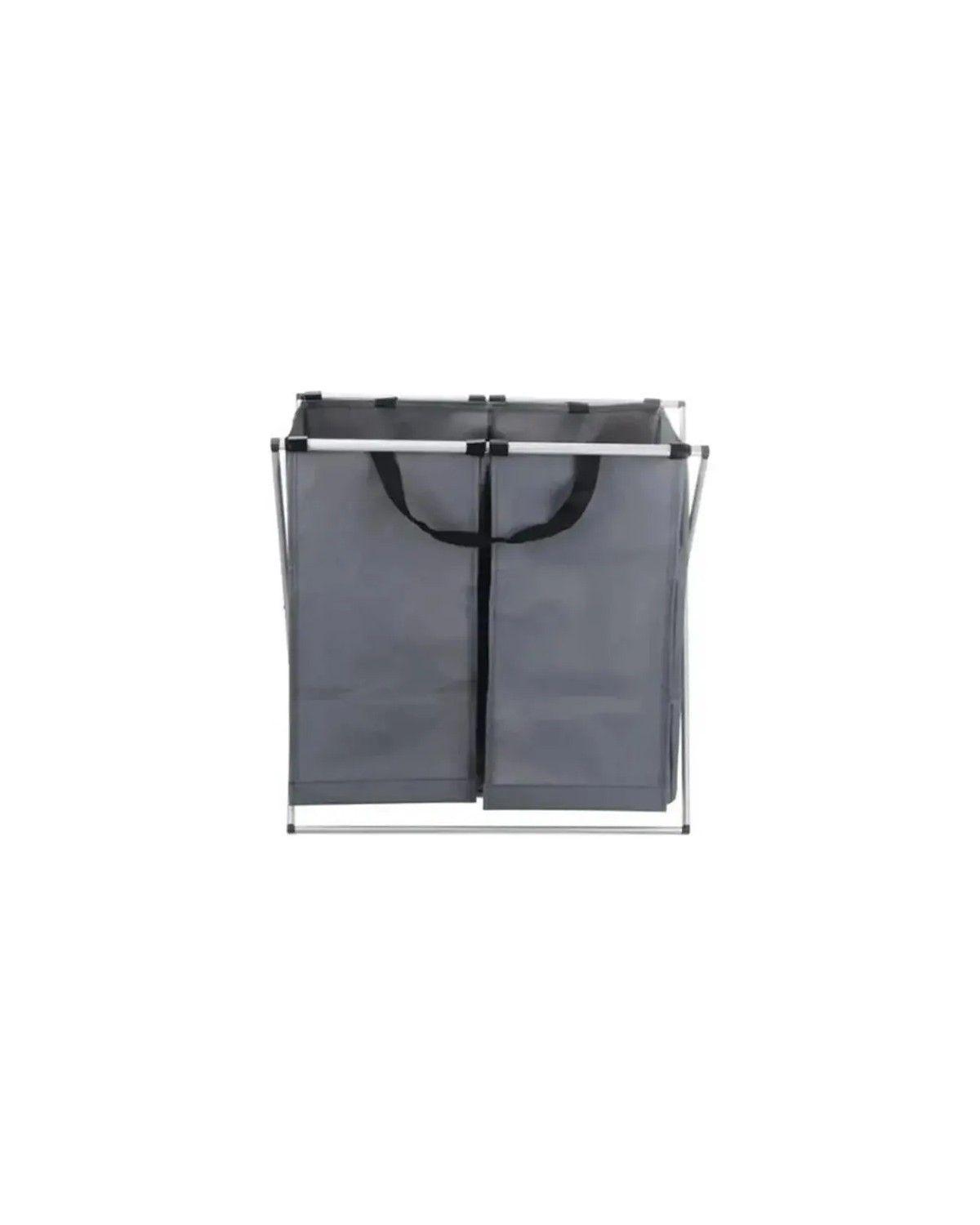 Cesta Ropa Sucia Doble Plegable Canasto Tela Diseño Practico-2