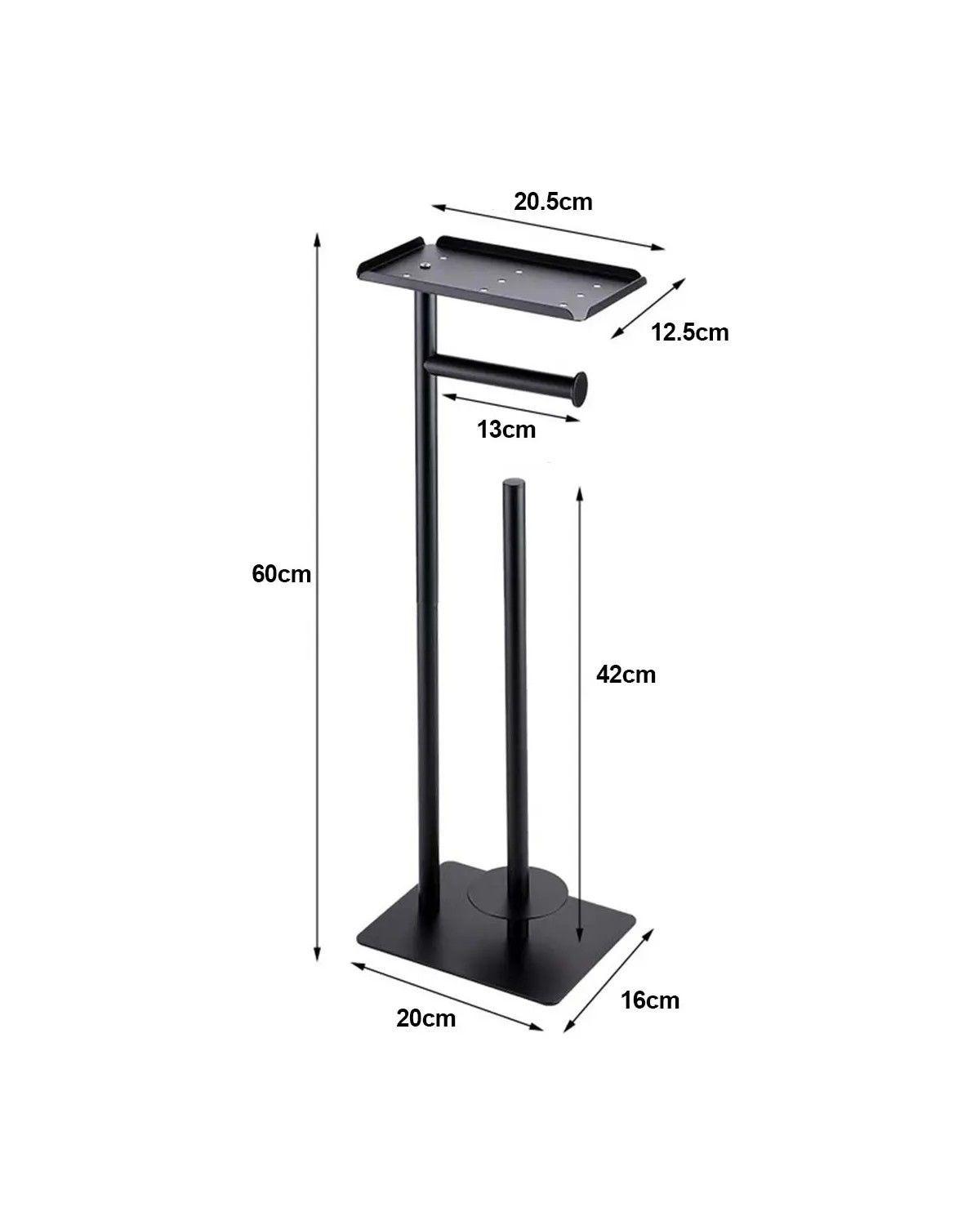 Porta Papel Higiénico Acero Inoxidable Pedestal Con Bandeja-1