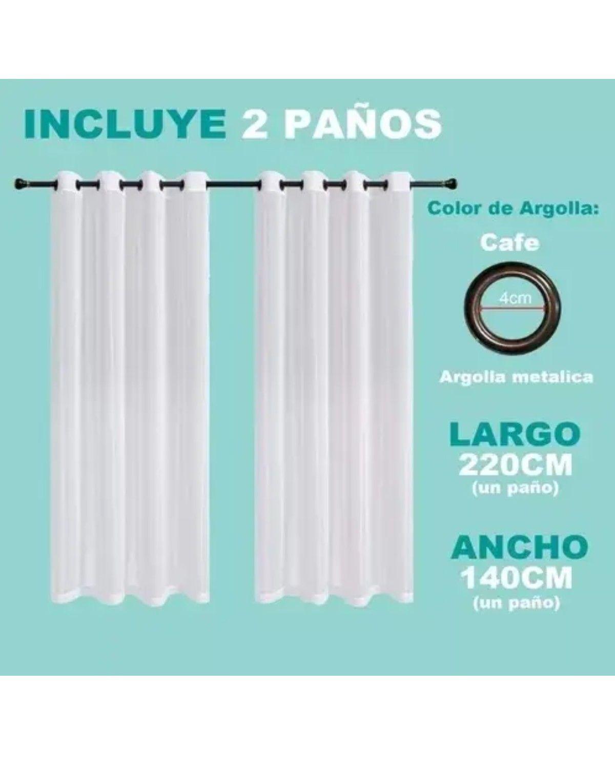 Visillo hecha velo lino linea 2 paños 1701 color blanco Lino TC-008-3