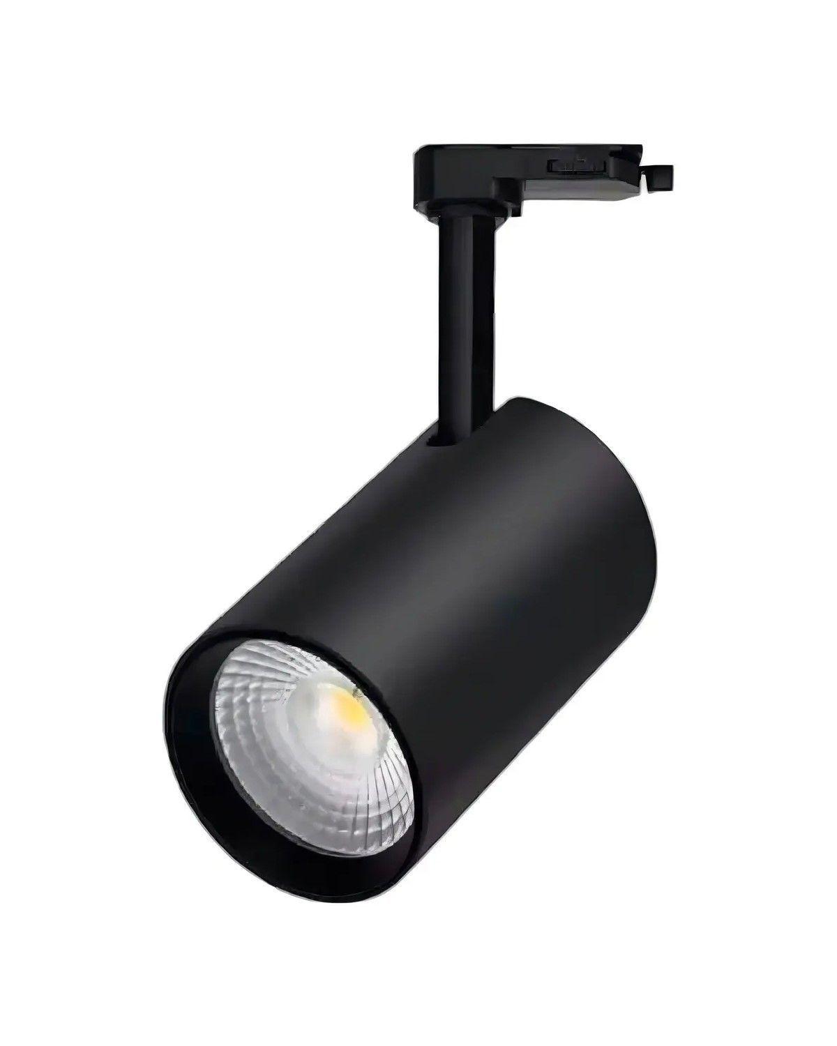 4 Foco Riel Luz Cálida 7w 3000k + Riel Monofásico 1mt Negro-2