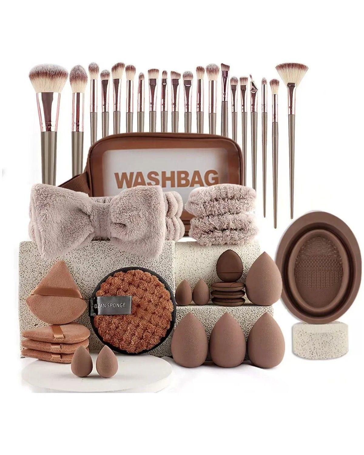Set 42 Brochas Maquillaje, Base Profesional Kit Con Esponja-2