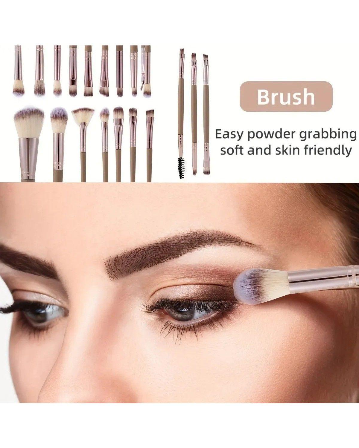 Set 42 Brochas Maquillaje, Base Profesional Kit Con Esponja-4