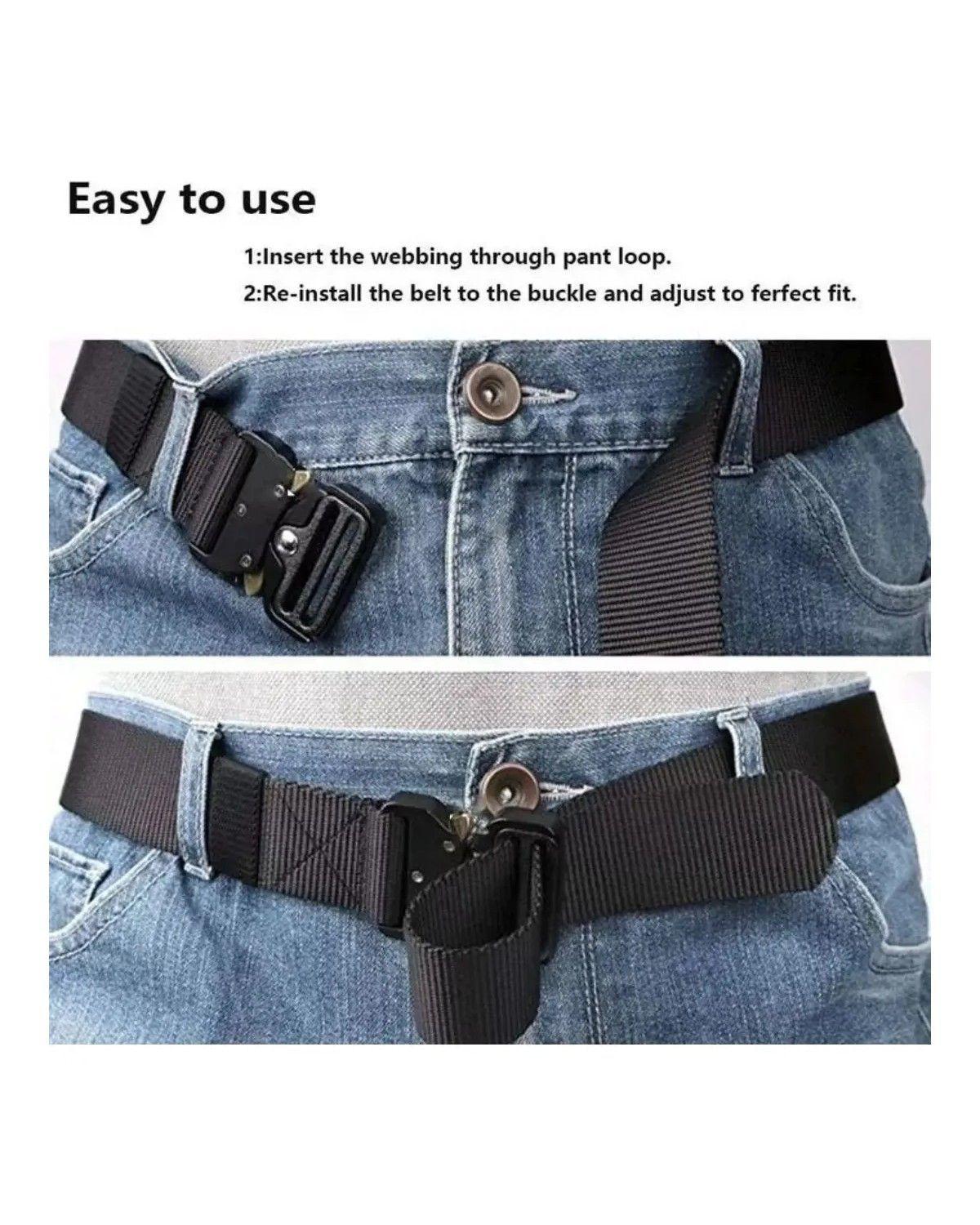 X3 Cinturon Tactico Militar Negro Cinturon Hombre Tactico-3