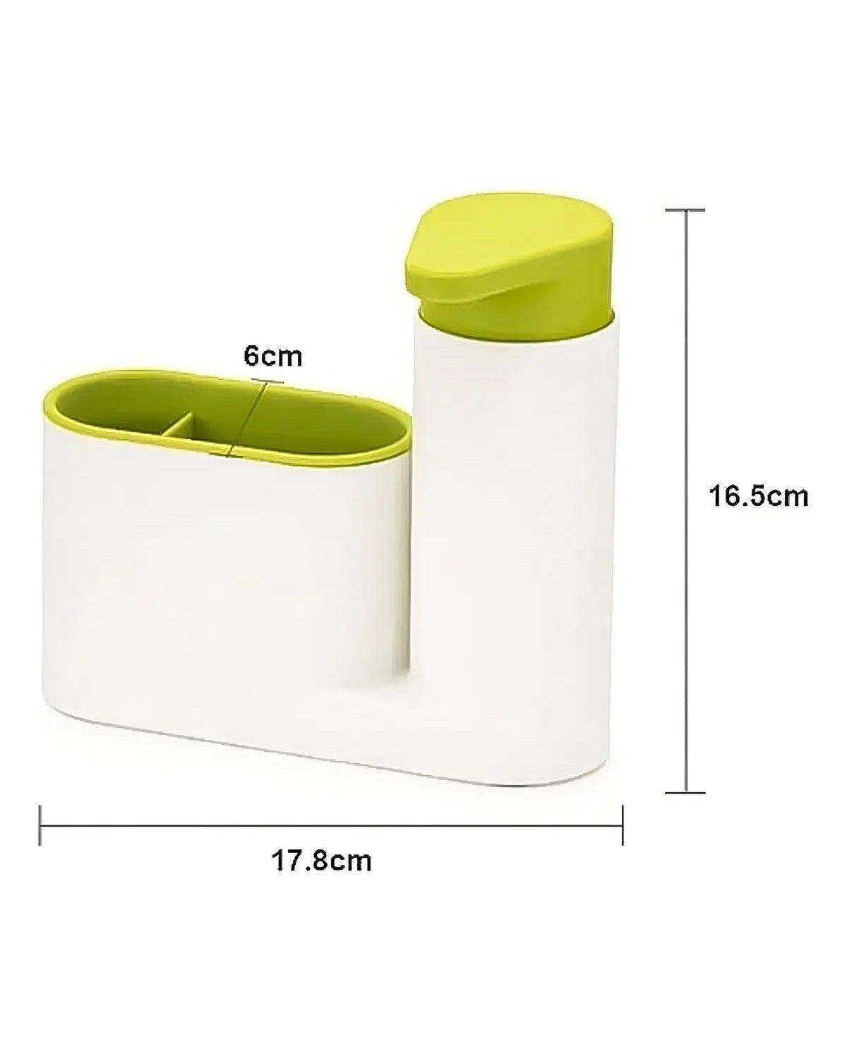 Dispensador De Jabón Lavalozas Lavaplatos Y Porta Esponja Color Blanco-2