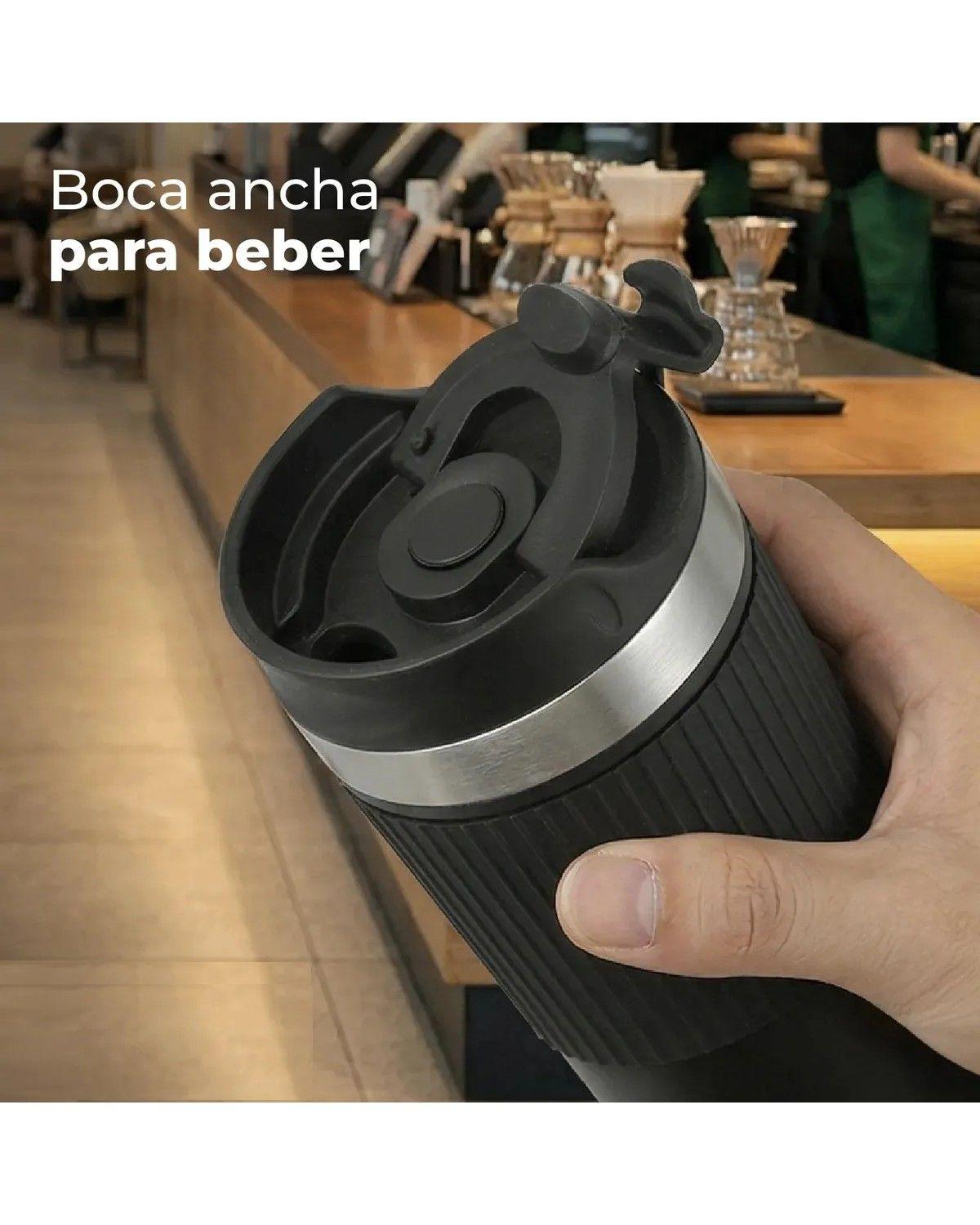 Termo Prensa Francesa Portatil Buffer 350ml Acero Inoxidable - Negro-2