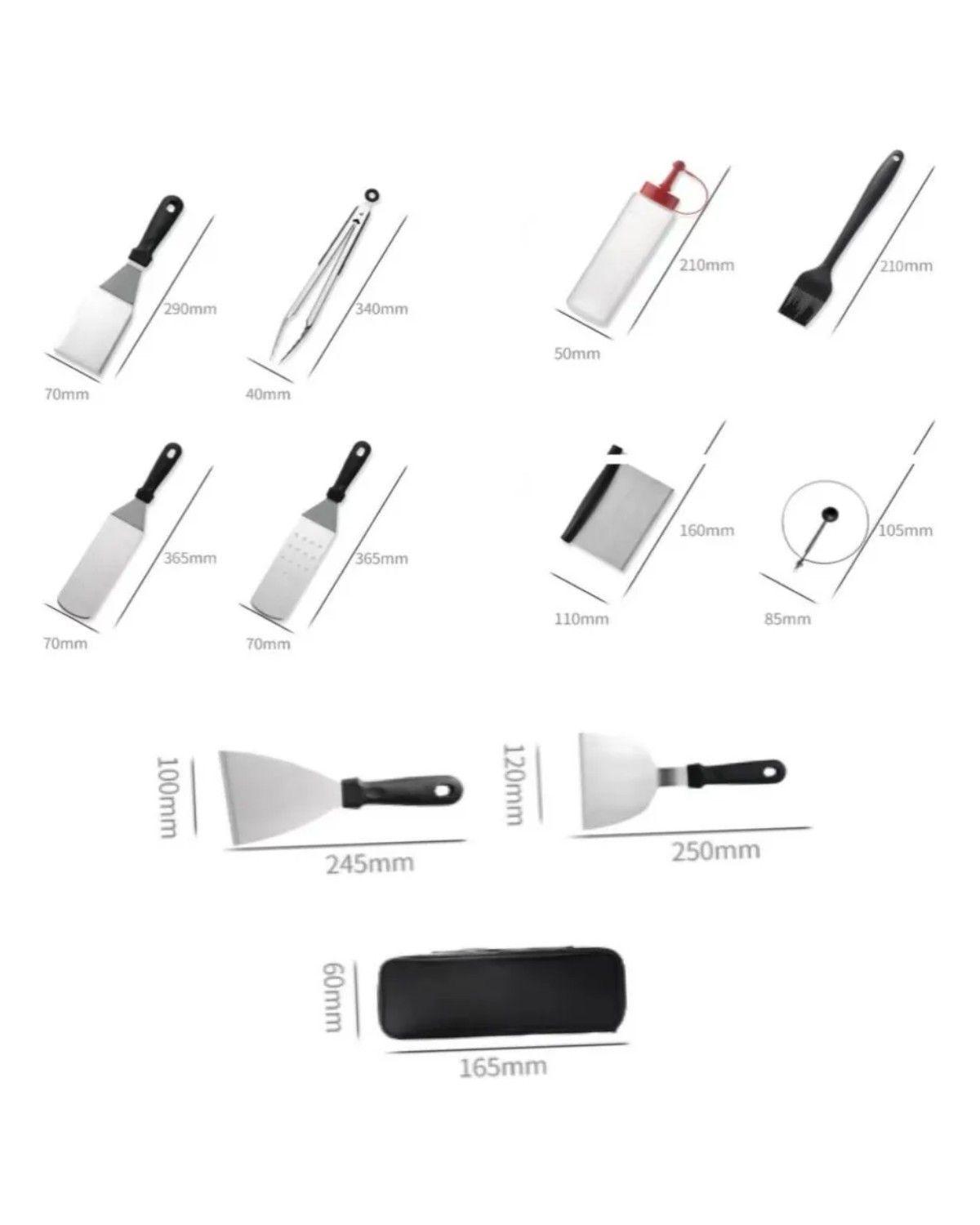 Set 14 Espatulas Churrasqueras Gruesa Asado Cocina Plancha-4