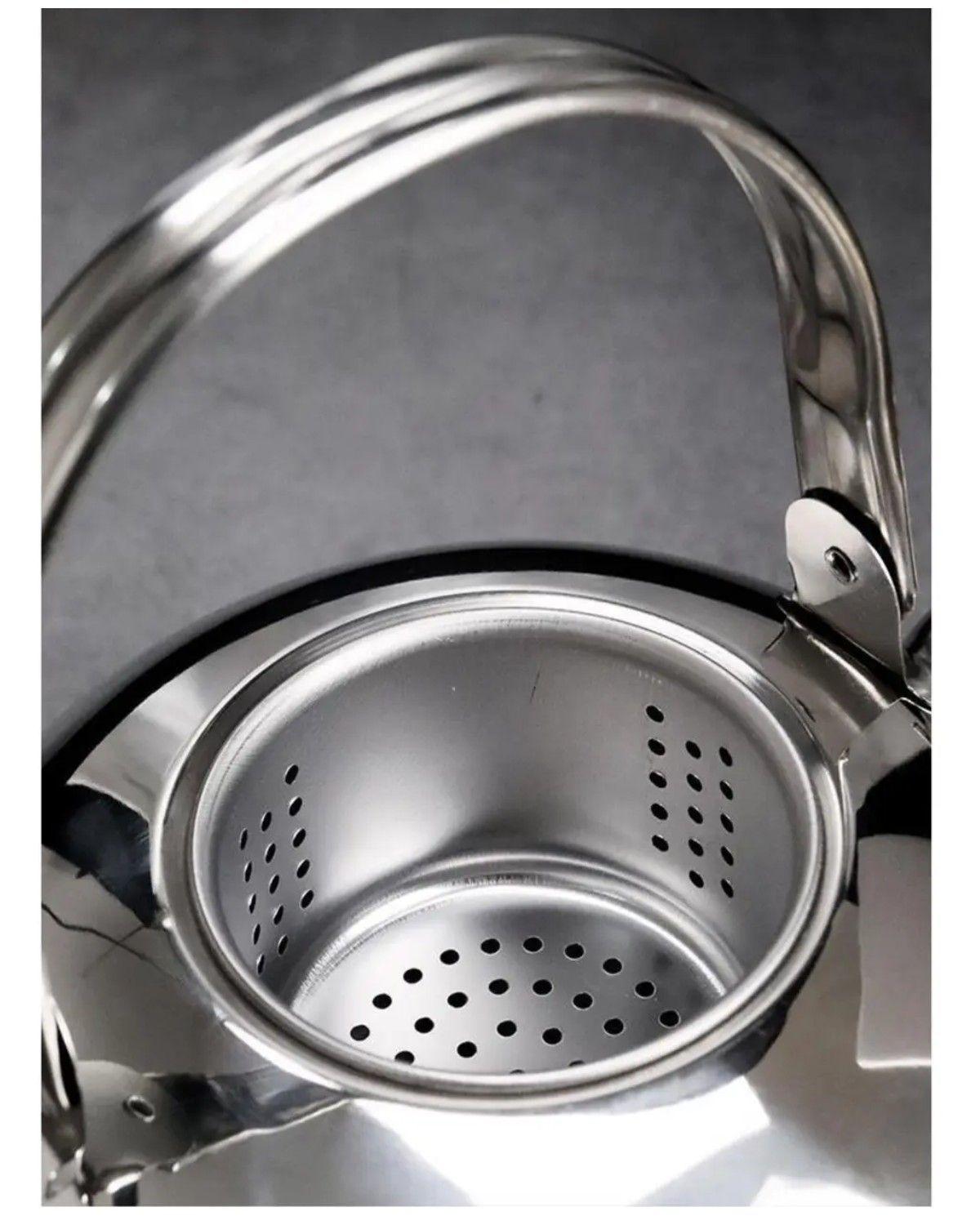 Tetera Acero Inoxidable Preparar Té Infusor 600ml - Color Plateado-3