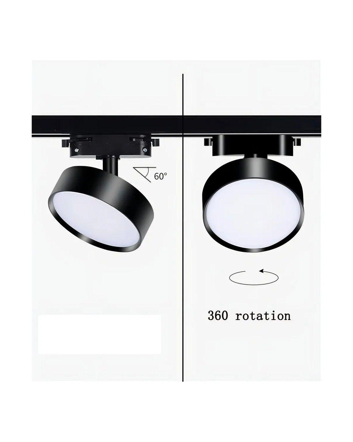 Pack 3 Foco Riel Panel Plafón Led 36w + Riel Monofásico Estructura Negro-3