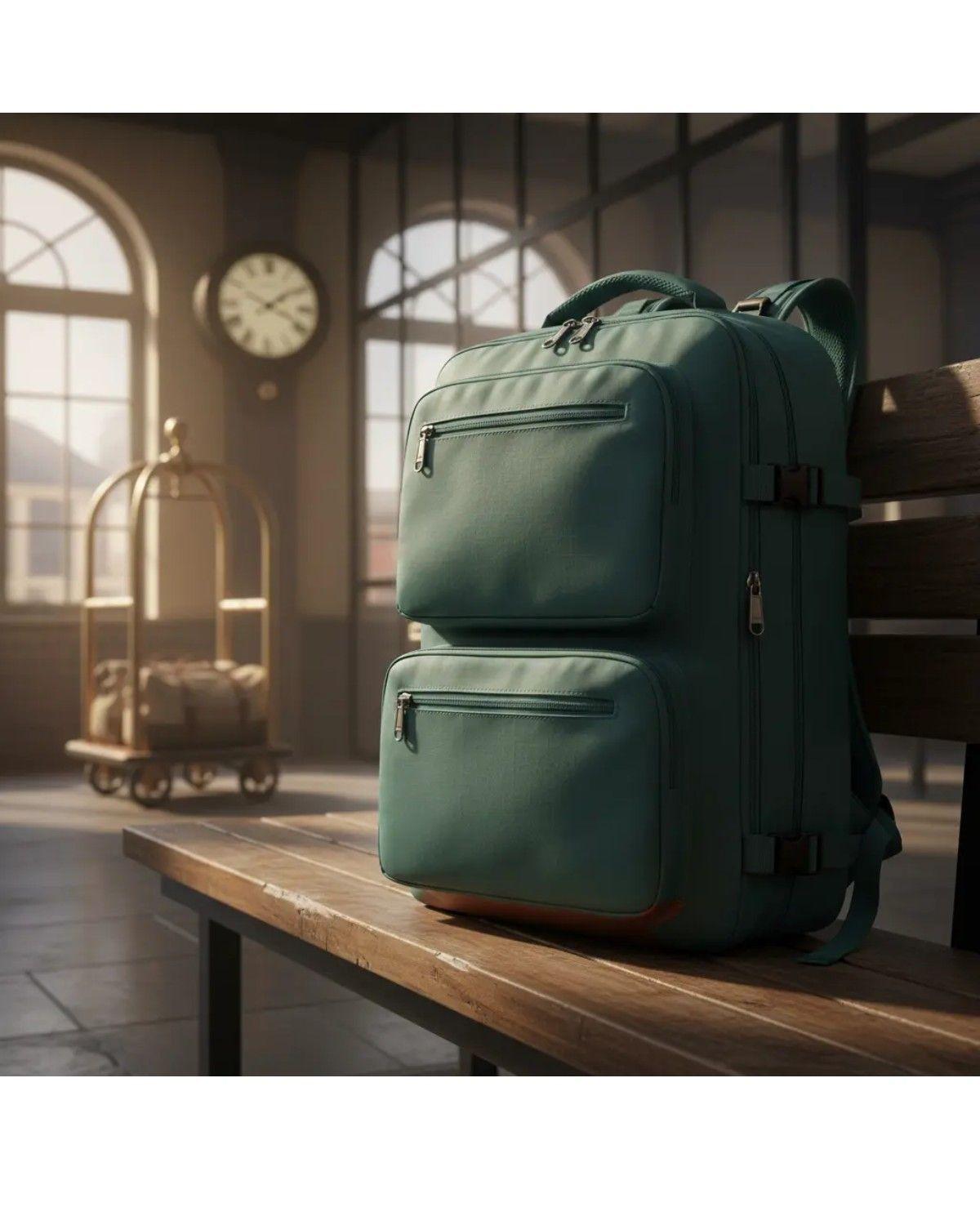 Mochila De Viaje Avión Cabina Expandible Impermeable Usb 40l-2