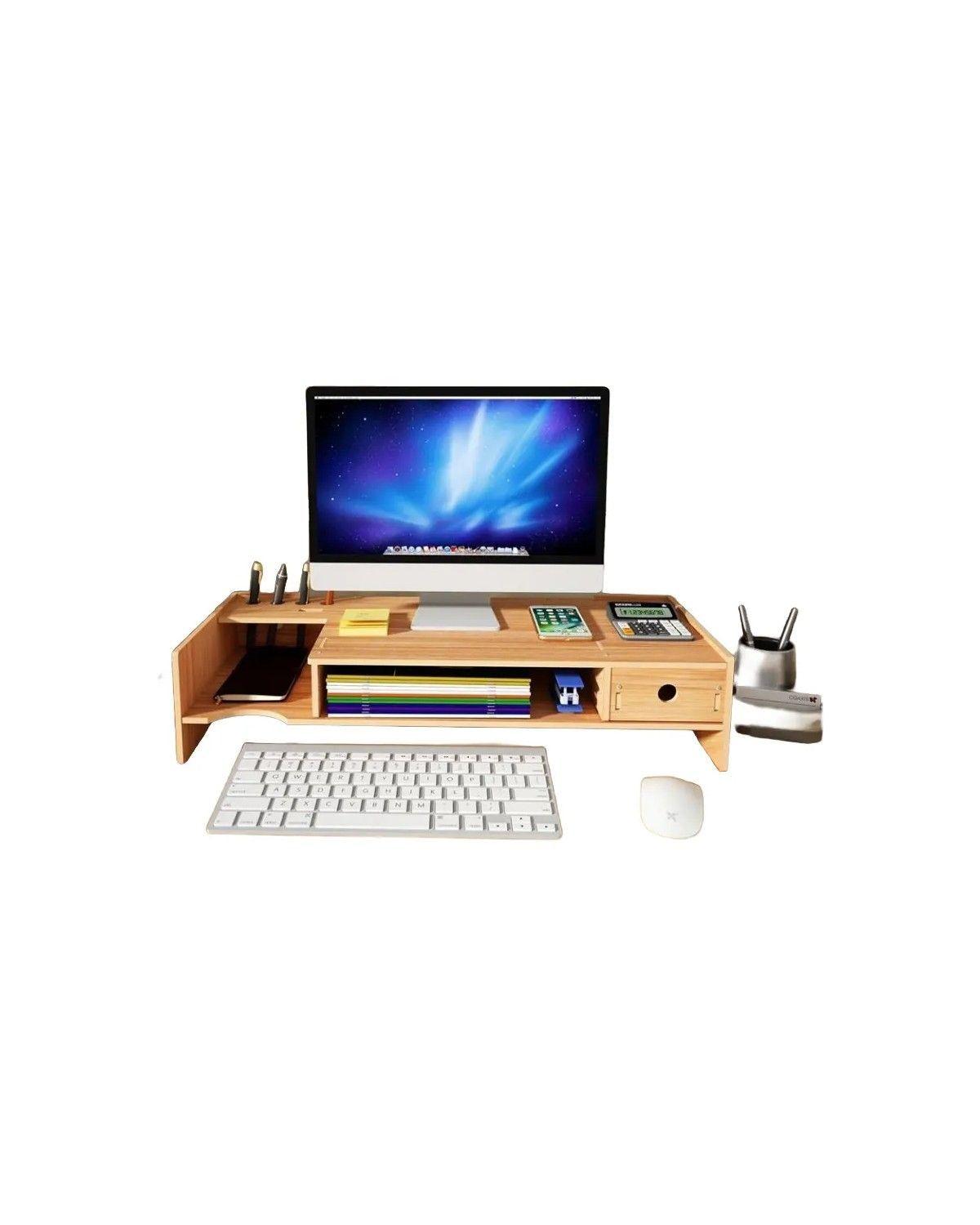 Elevador/organizador De Monitor Armable De Madera Escritorio-0