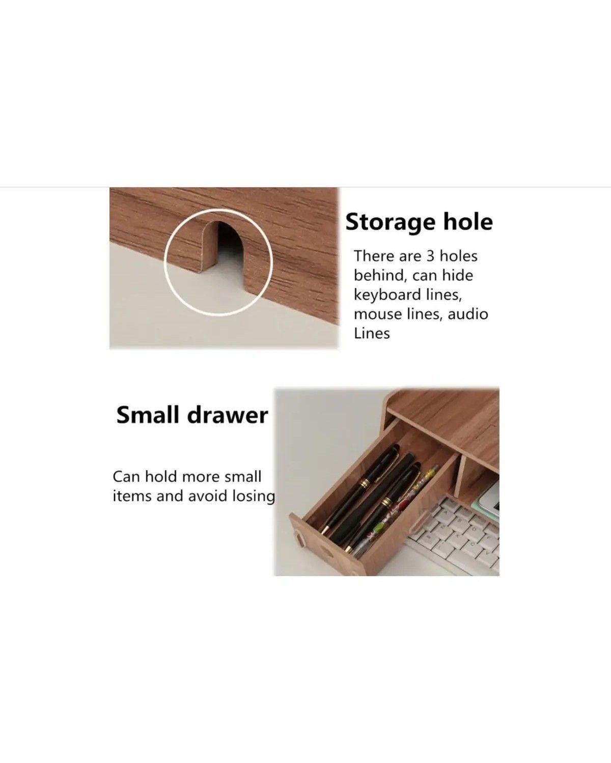 Elevador/organizador De Monitor Armable De Madera Escritorio-1