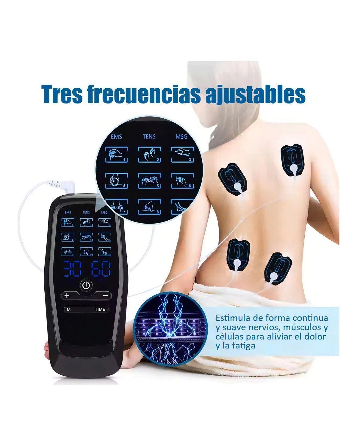 Masajeador Portátil 9 Modos 4 Parches para dolor muscular-4