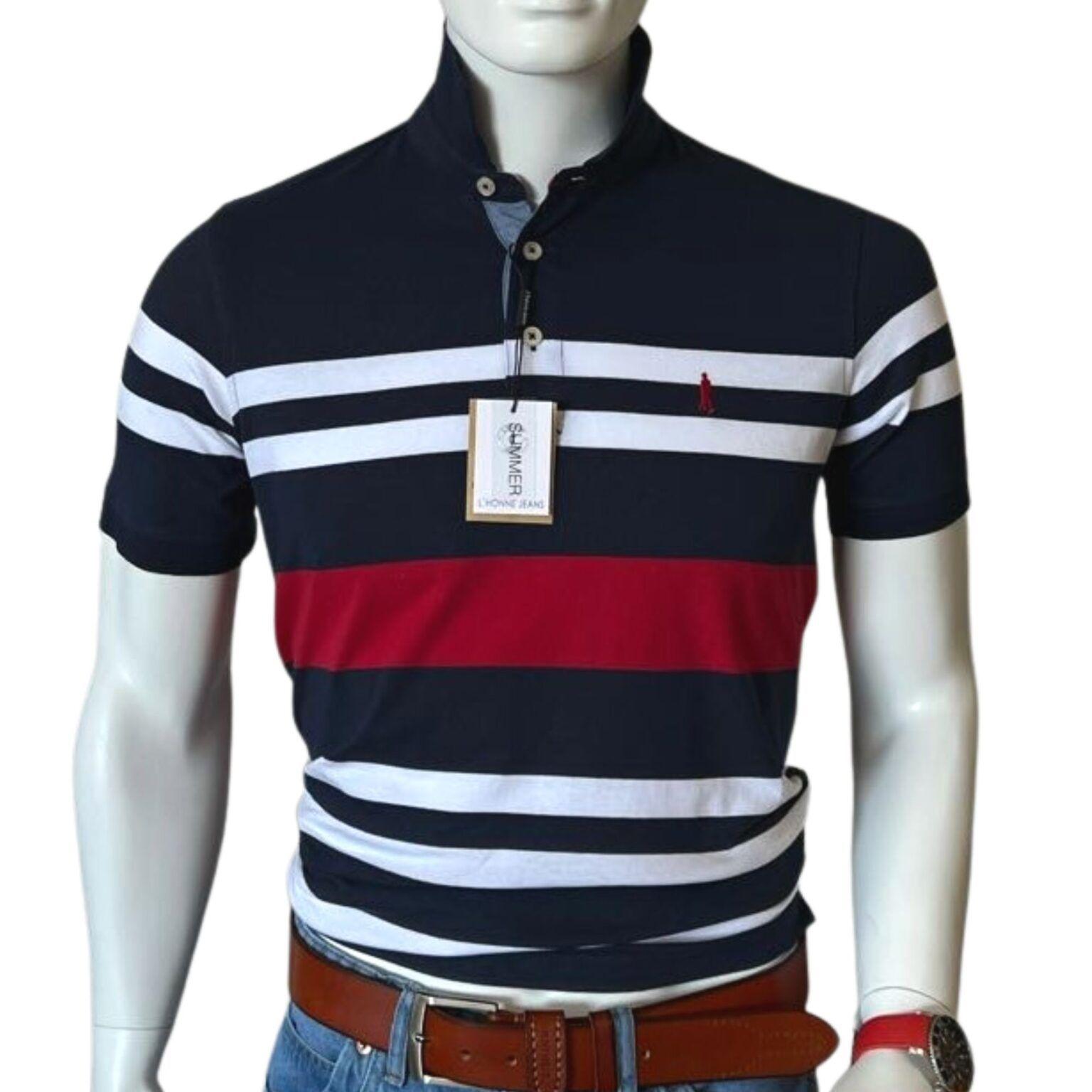 Polera Zurich Azul, rojo, blanco-0