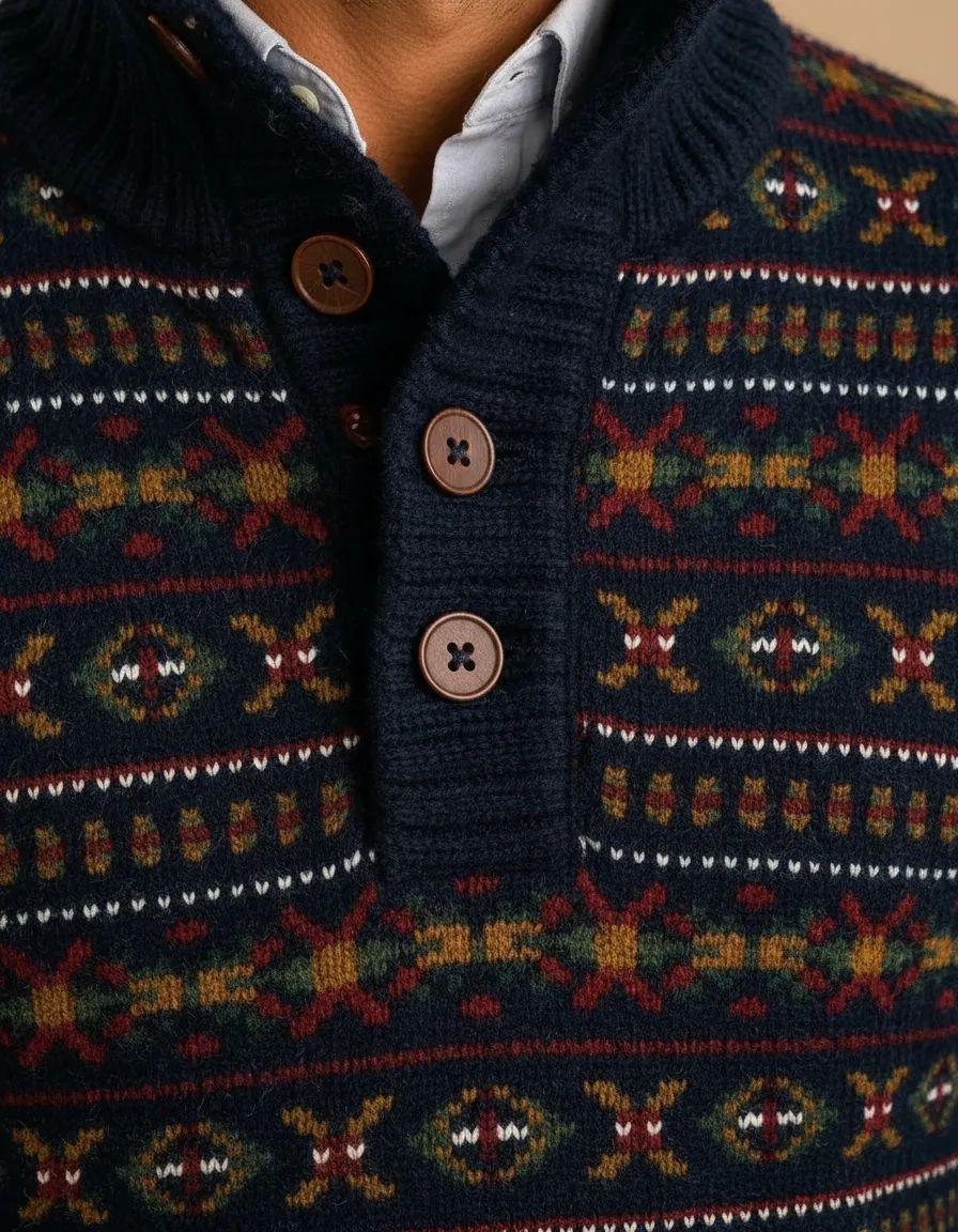 Sweater Hombre Bariloche Cuello con Botones L HONNE Classic-2