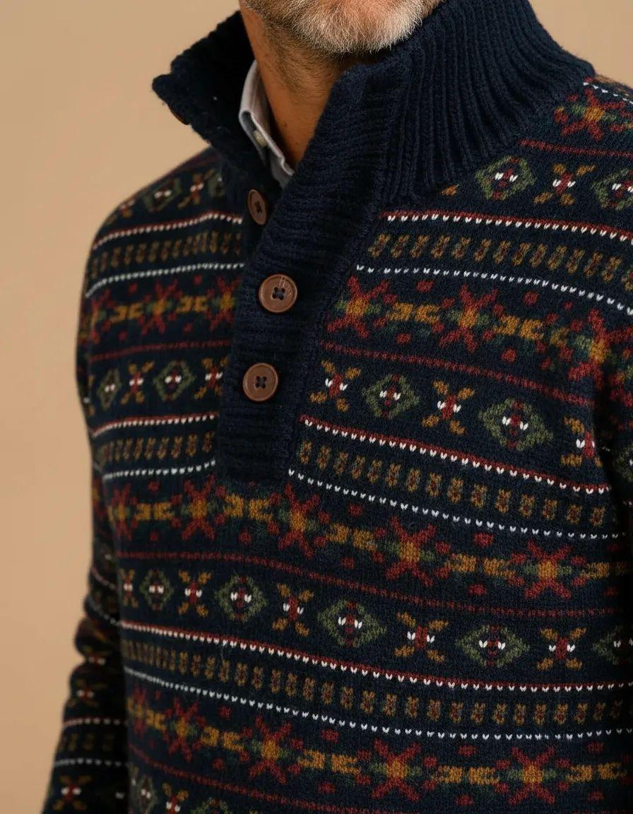 Sweater Hombre Bariloche Cuello con Botones L HONNE Classic-4