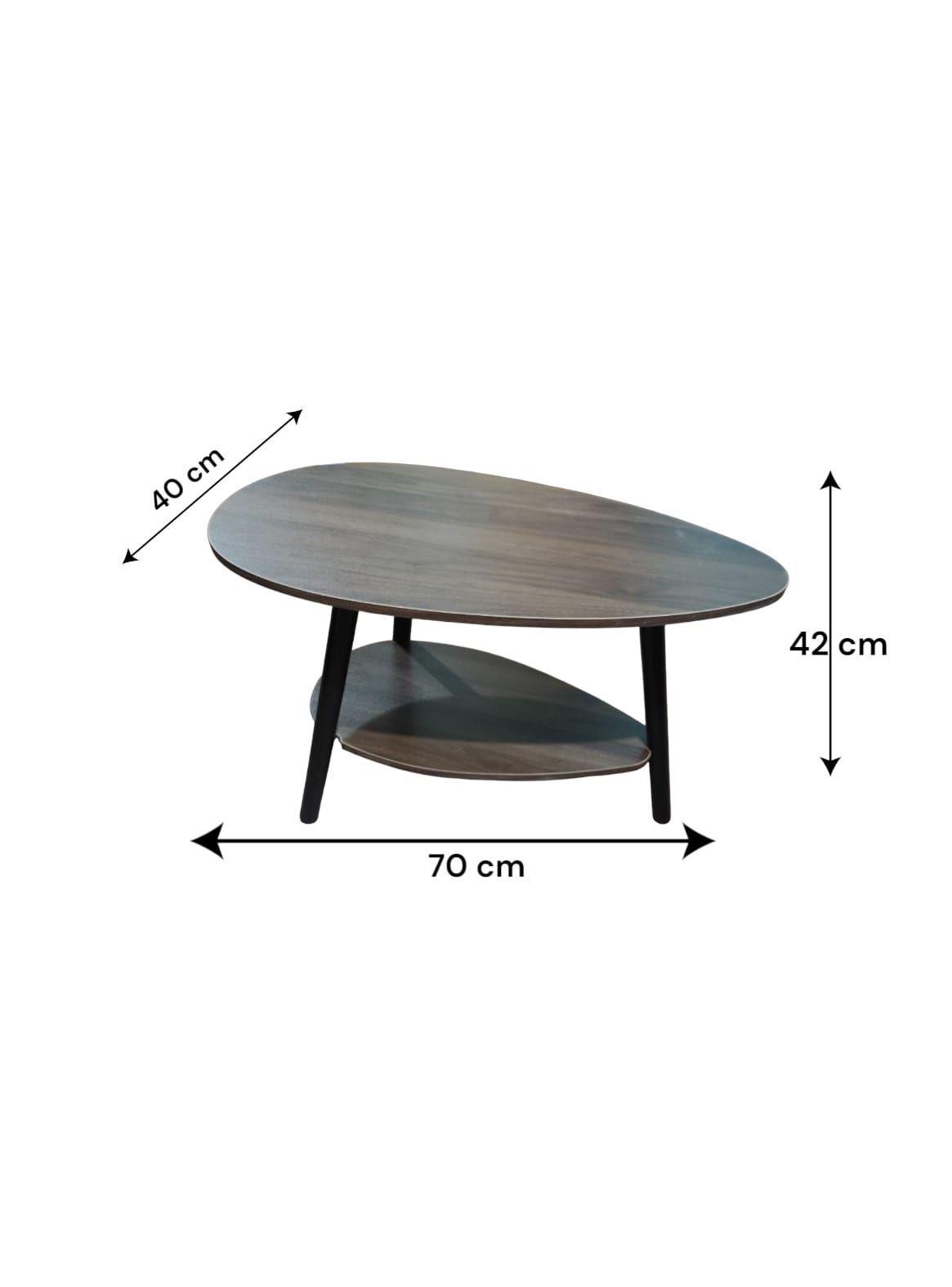 mesa de centro ovalada marrón oscuro 70x40x42cm-1