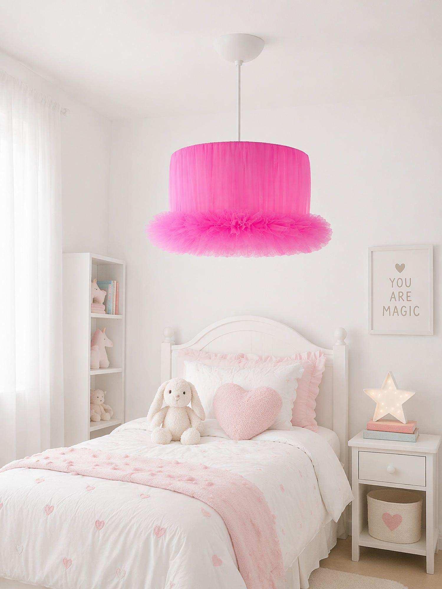 Lampara Colgante Infantil Cisne Fuxia-3