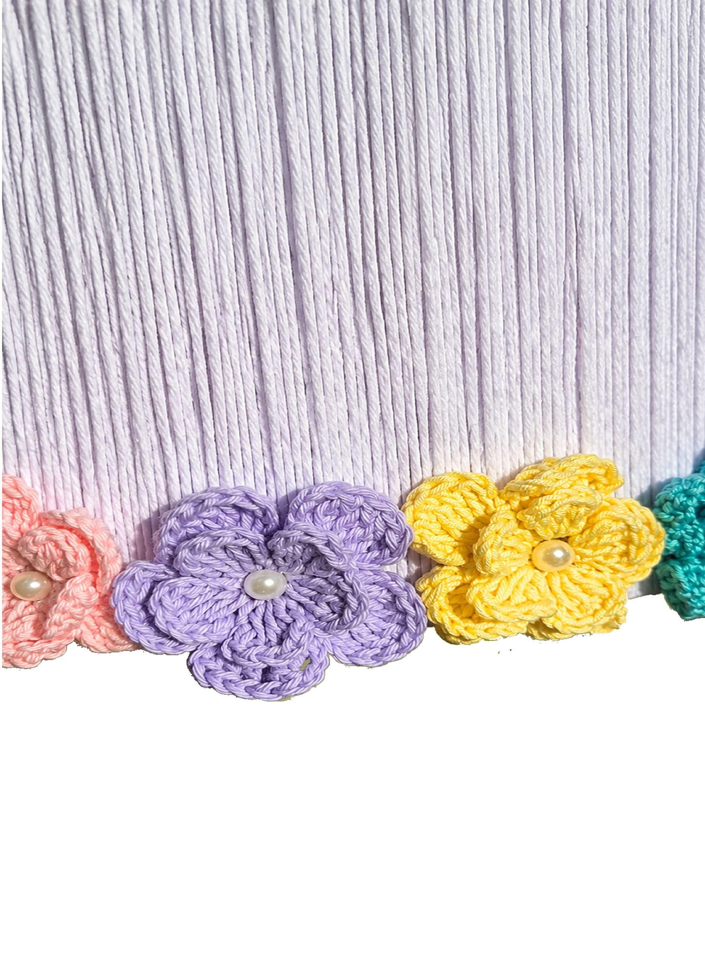 Lampara infantil colgante corona de flores multicolor-2
