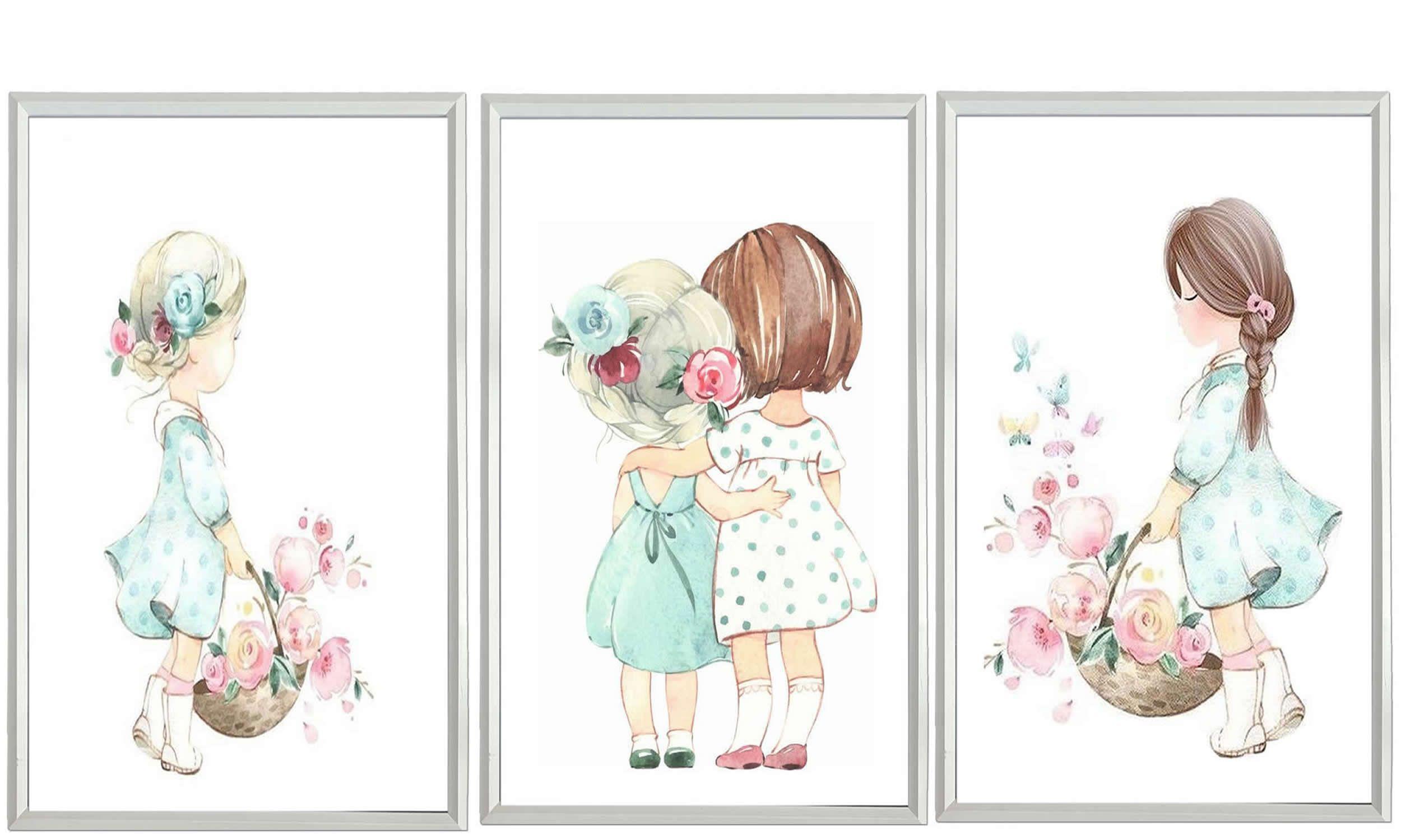 Set Cuadro Infantil Amigas y Hermanas-0