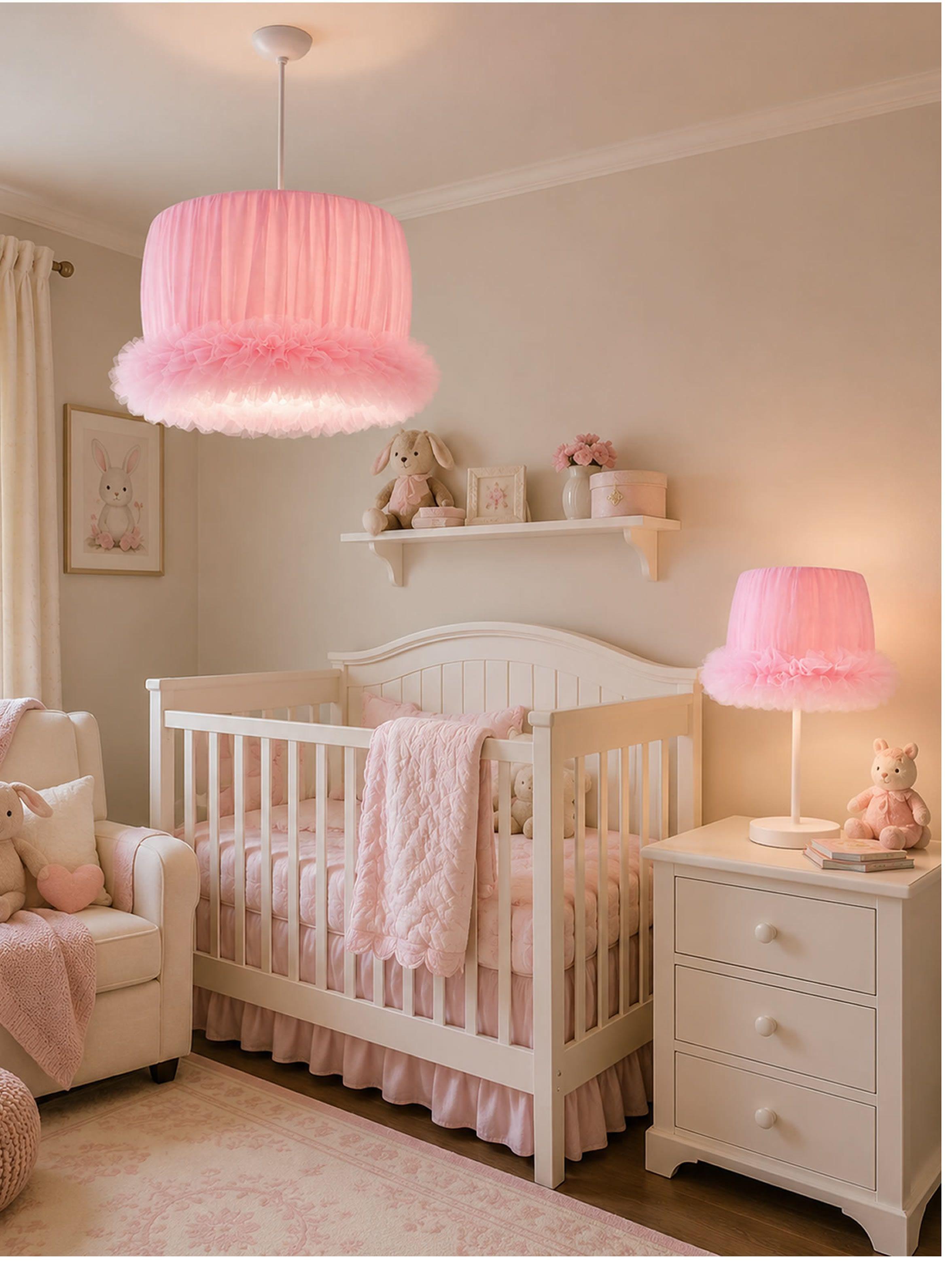 Lampara Infantil Colgante Cisne Rosa-2