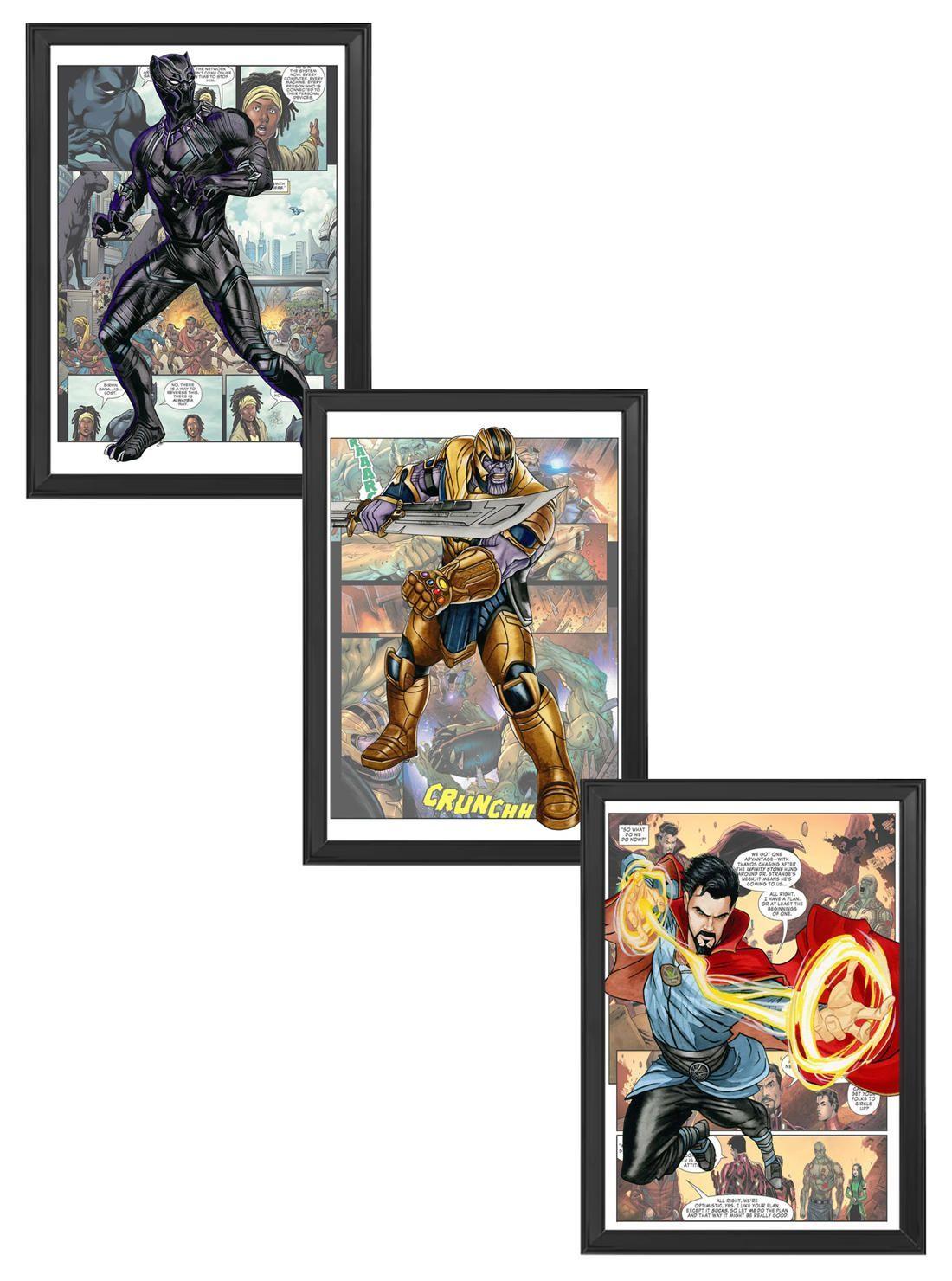 Set de Cuadros Infantiles Heroes y Villanos X3 Black-3