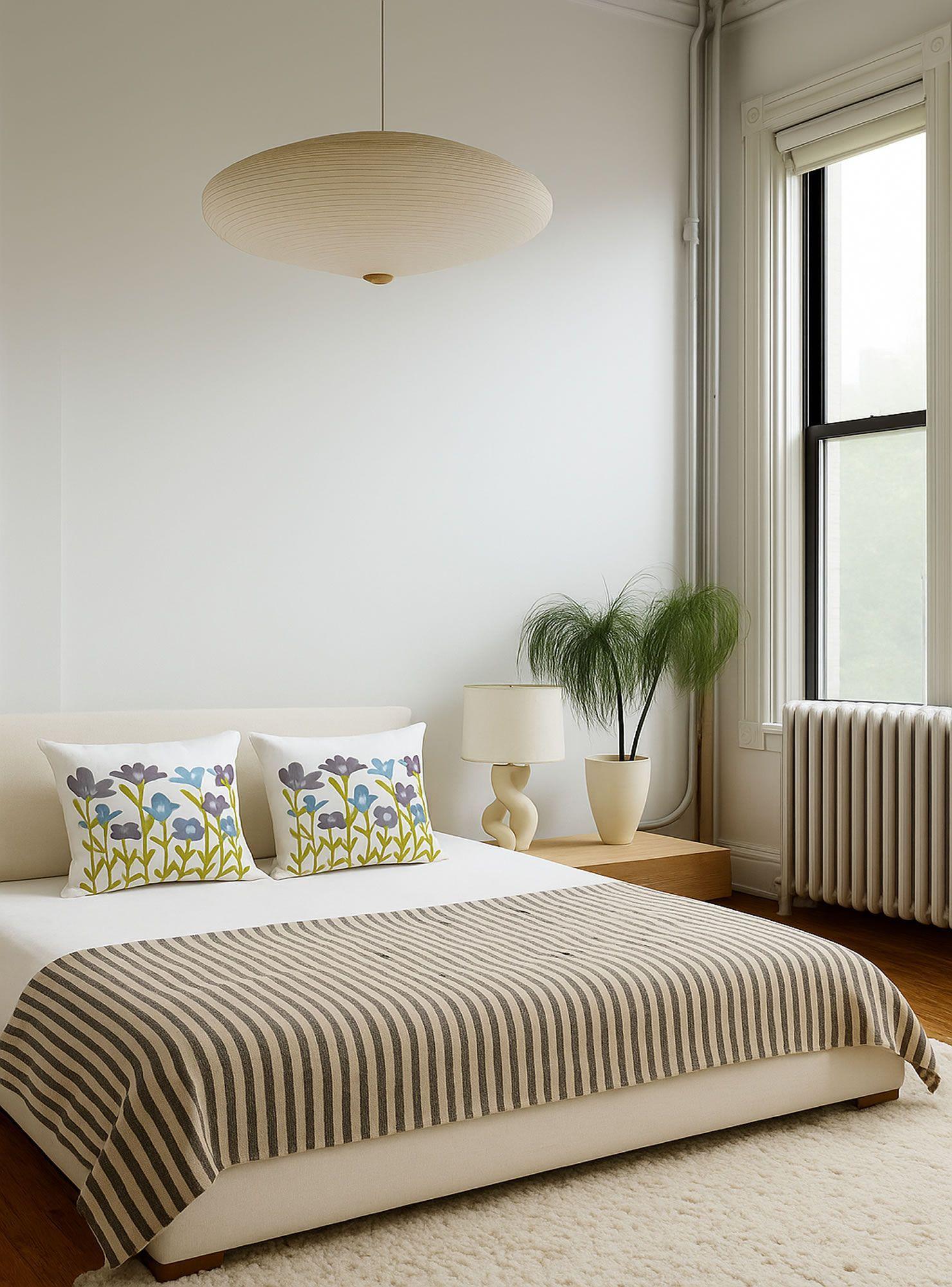 2 Cojines Bordados Lirio Lila y Celeste - Incluye Rellenos-2