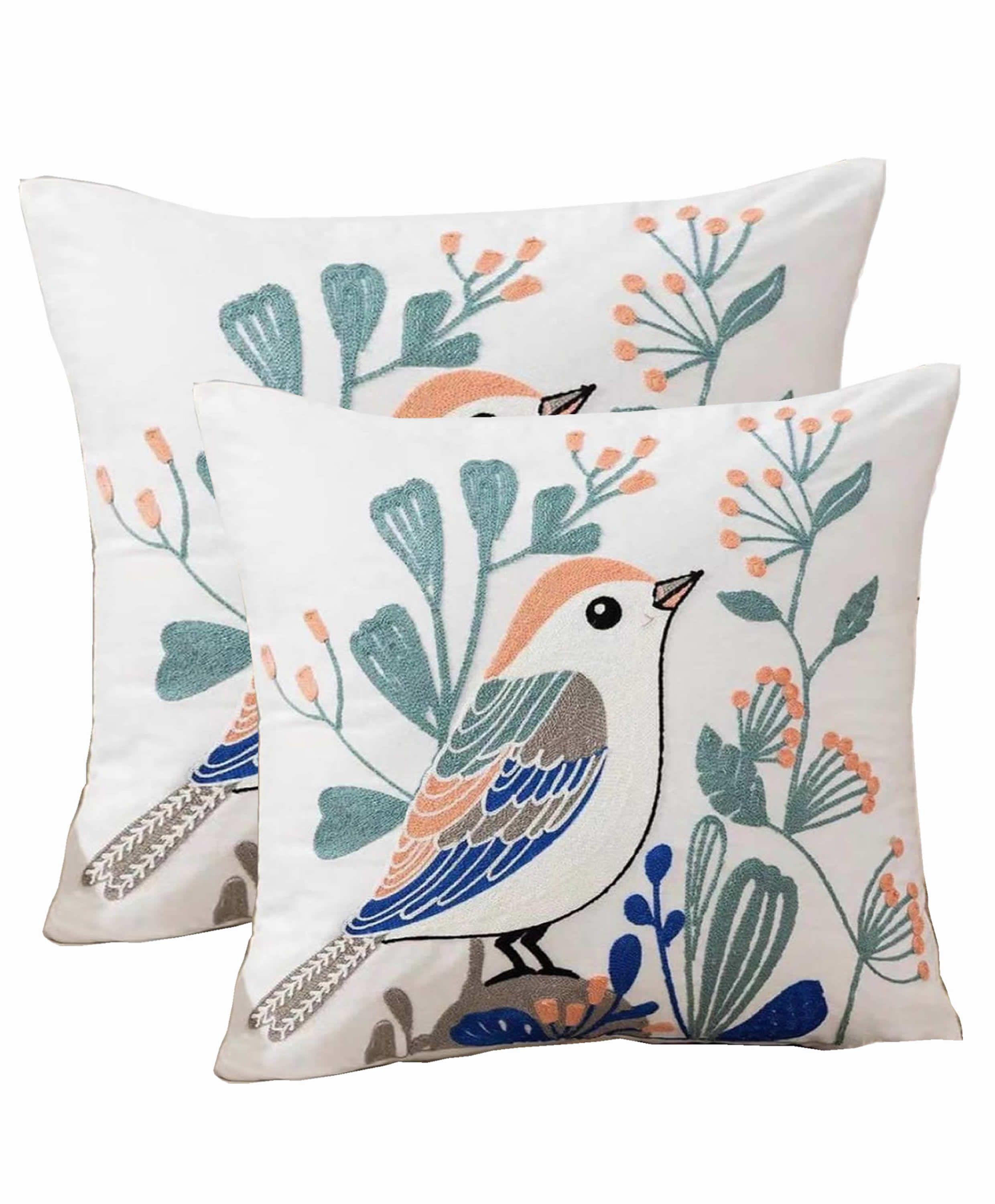 2 Fundas Bordado - Pajarito-0